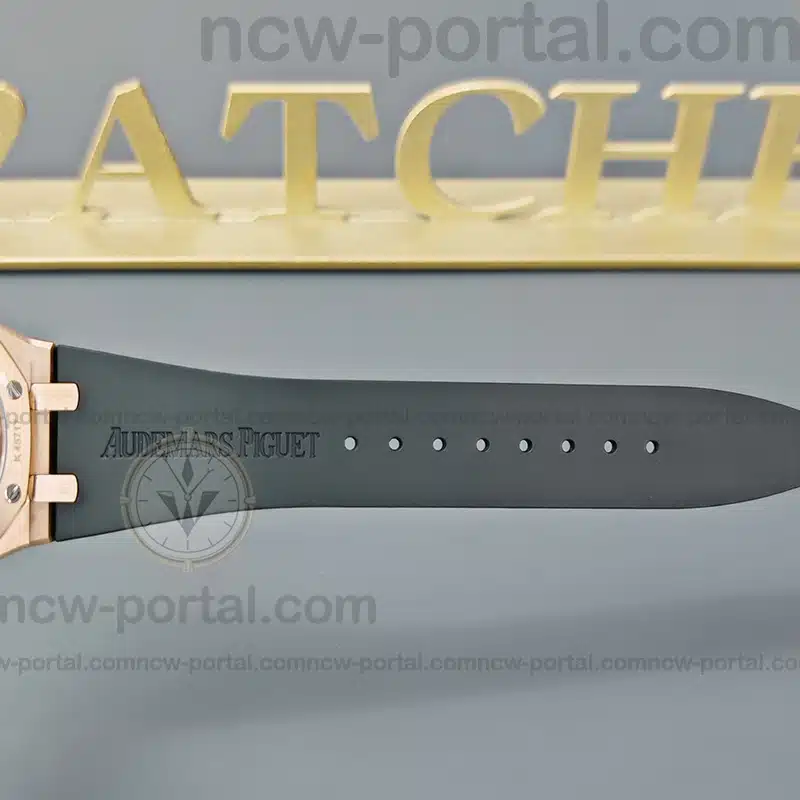 Audemars Piguet Super Clone Watches 1:1 Royal Oak 15510 Rose Gold Black Dial & Black Rubber Strap 41MM