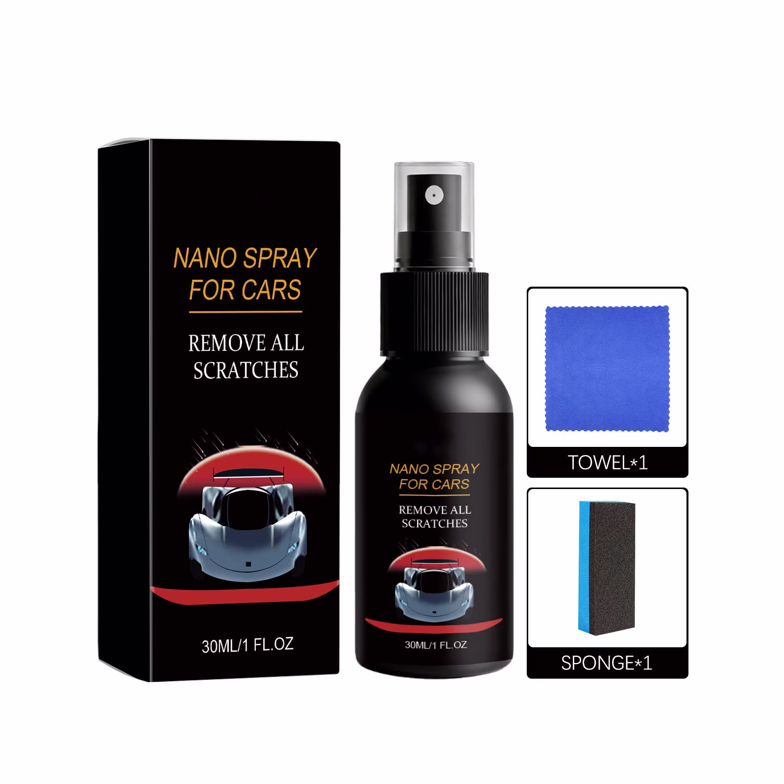 YiJuHui Car Coating Spray, Nano Ceramic Coating Kit with Hydrophobic Self-Cleaning Technology, Long Lasting Paint Protection, Car Wax Polish, Waterless Wash & Wax, Quick Detailer for Car Paint Care