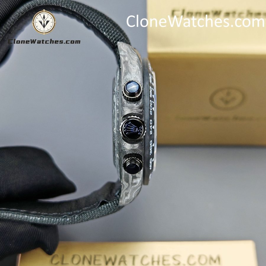 Rolex Super Clone Watches 1:1 Skeleton Daytona Carbon NTPT DIW 4130 Movement