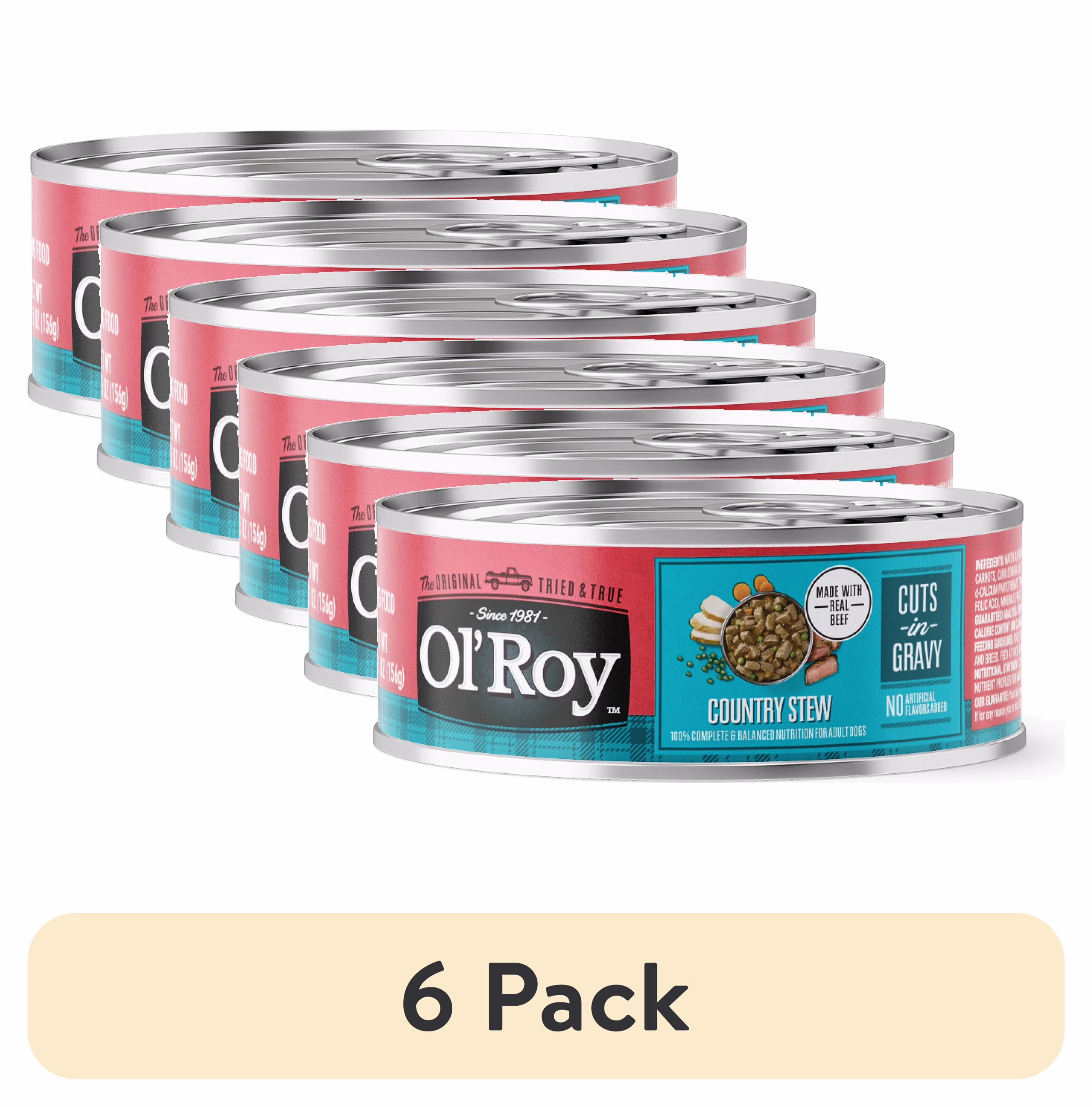 (6 pack) Ol' Roy Country Stew Cuts in Gravy Wet Dog Food, 5.5 oz Can