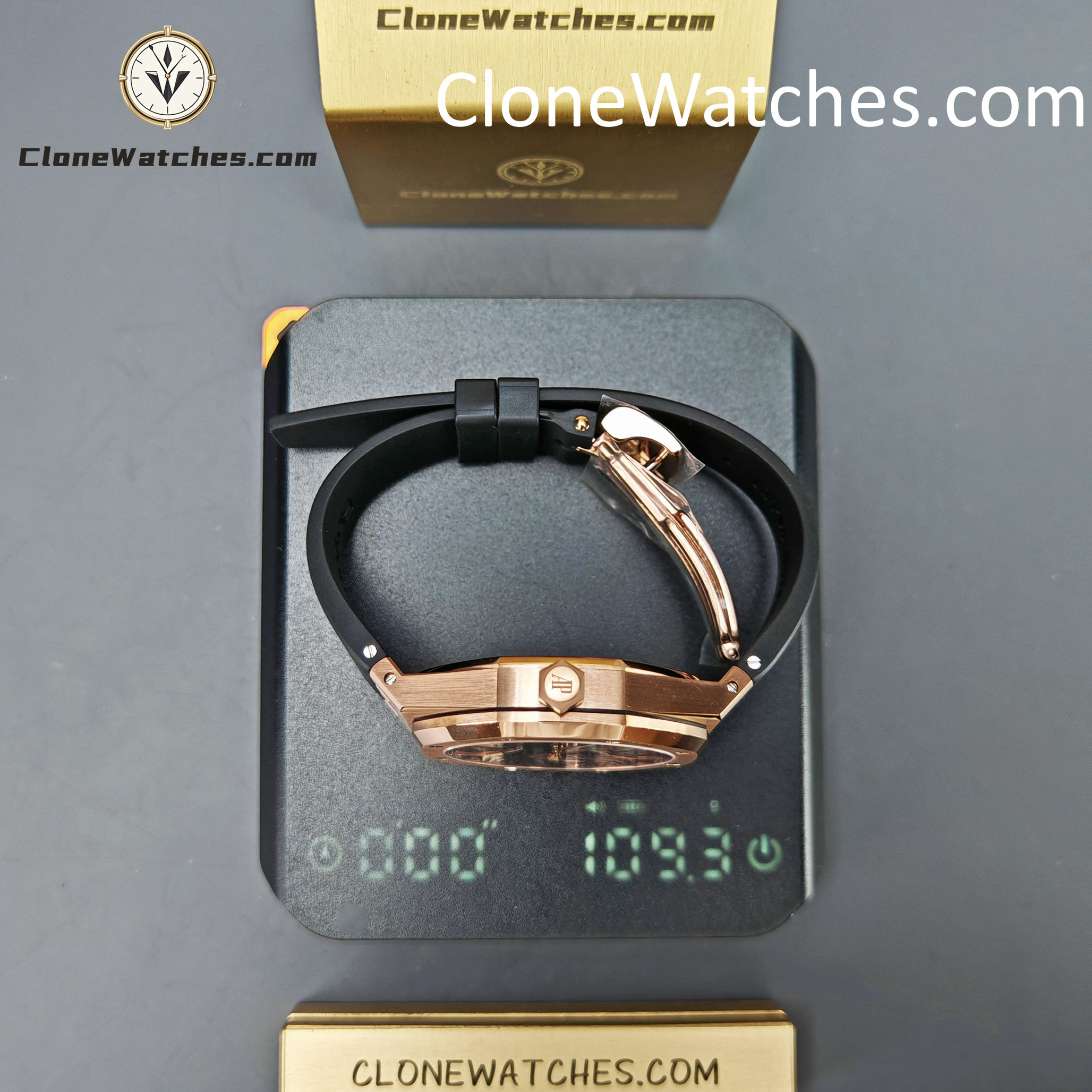 Audemars Piguet Super Clone Watches 1:1 Royal Oak Rose Gold 15500 Black Dial