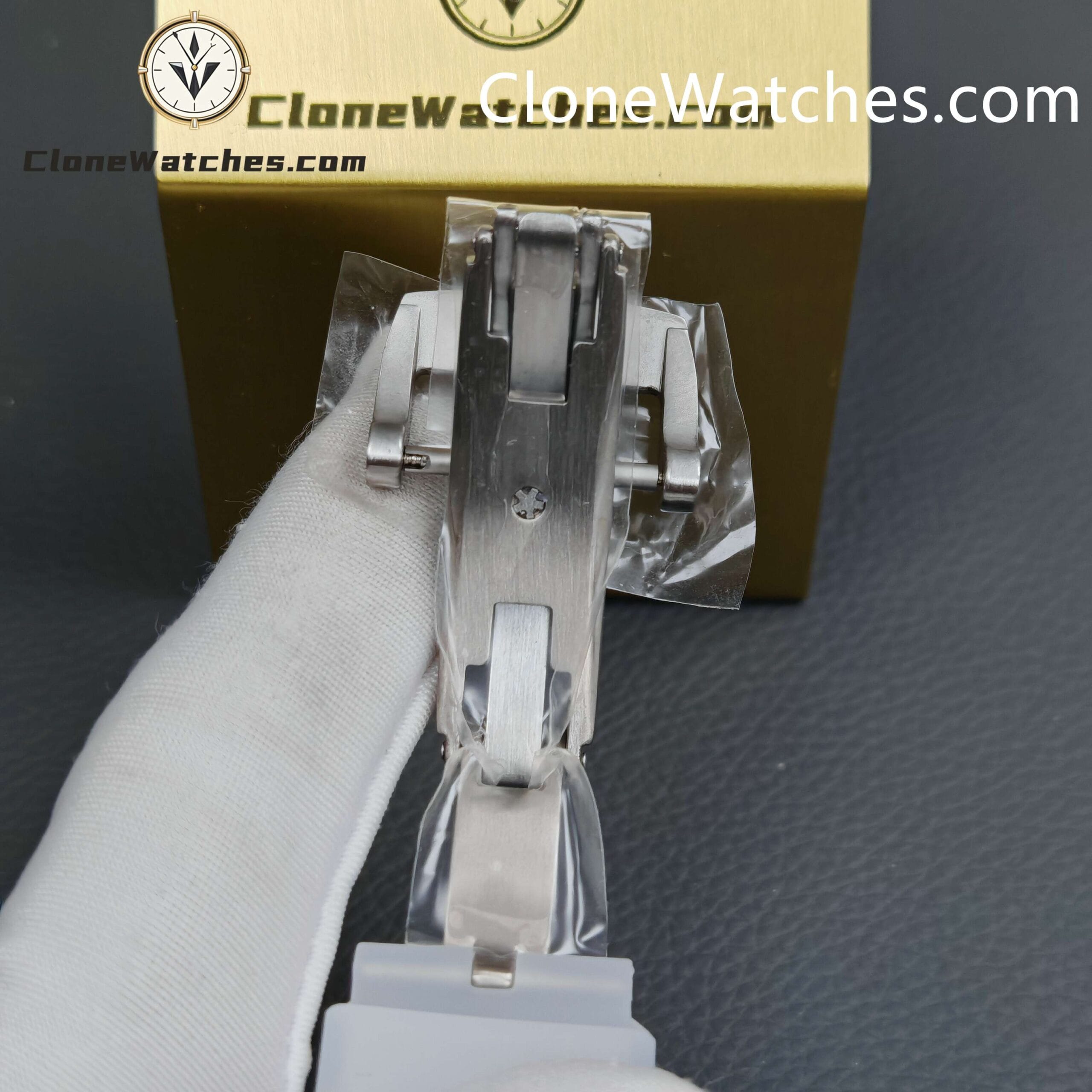 Richard Mille Super Clone Watches 1:1 RM 027 – 03 Blue Crystal Full Transparent Tourbillon White Strap