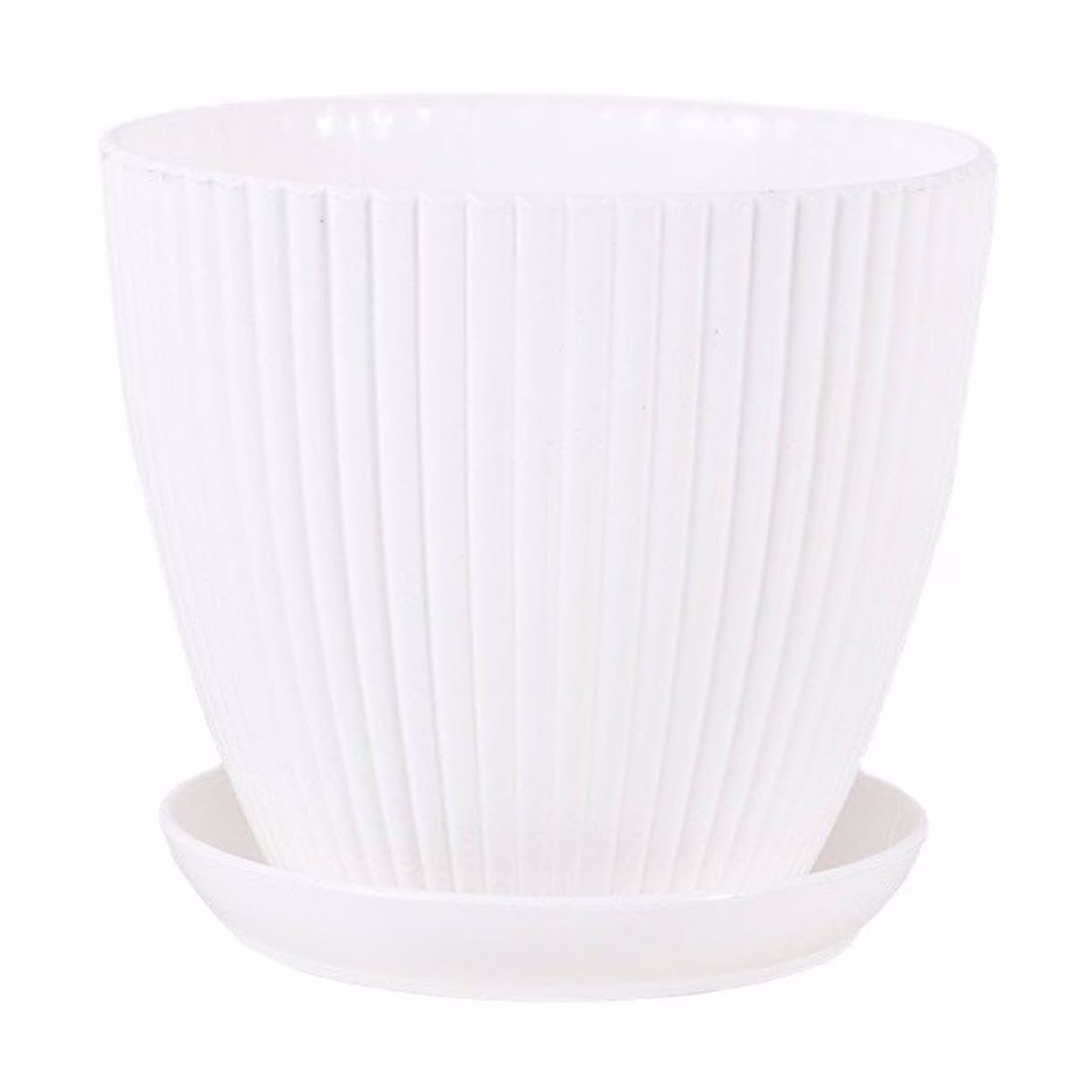 Clearance! Flower Pots Indoor Thicken Planter with Hole and Tray for All House Plants Reliable Plastic Ripple Pattern Flowerpot for Home Garden Houseware,Dark Green Diameter 3.5