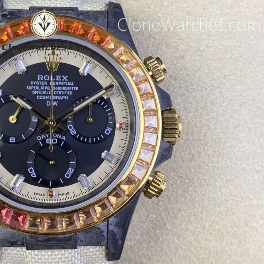 Modified Super Clone Watches 1:1 DiW Rolex Daytona Carbon Fiber RAINBOW SUNRAY