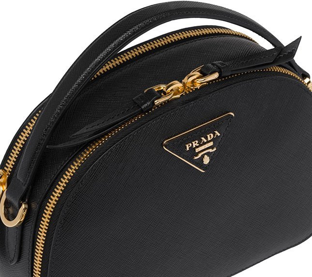 Prada Leather Odette Bag in Black