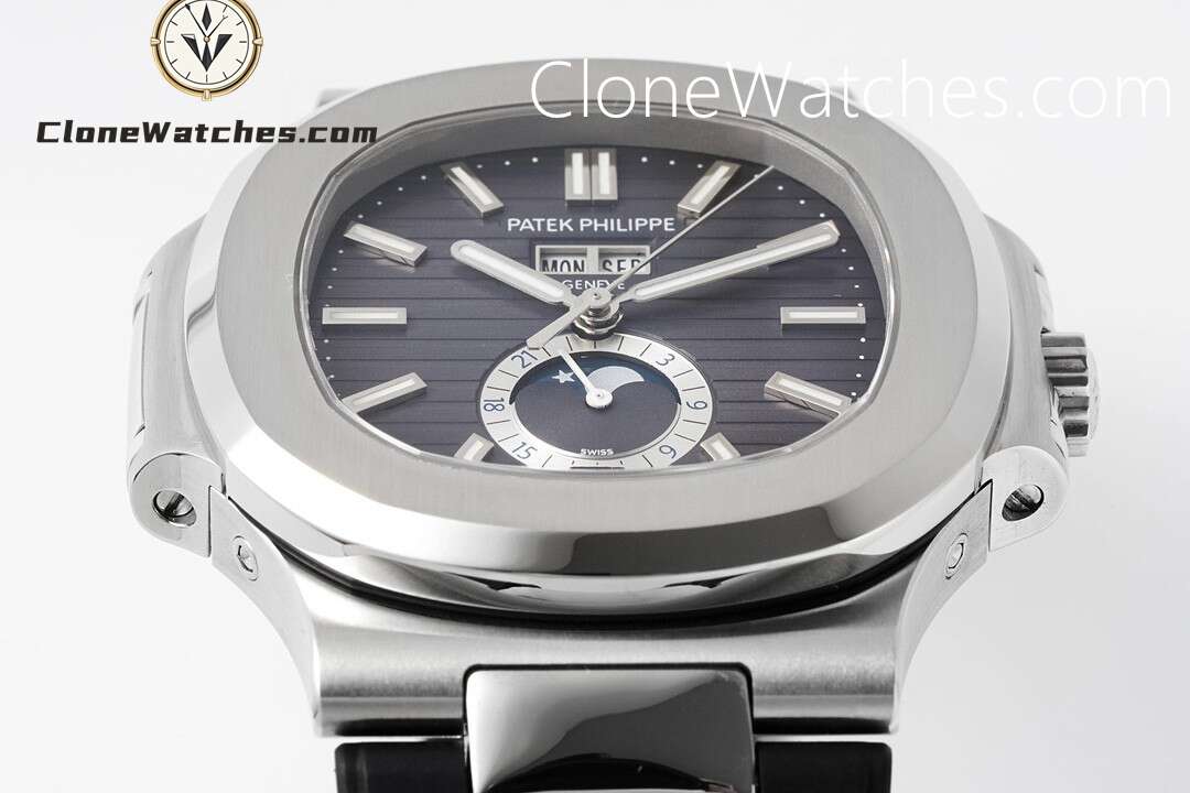 Patek Philippe Super Clone Watches 1:1 Nautilus 5726 Grey Dial Black Rubber Strap