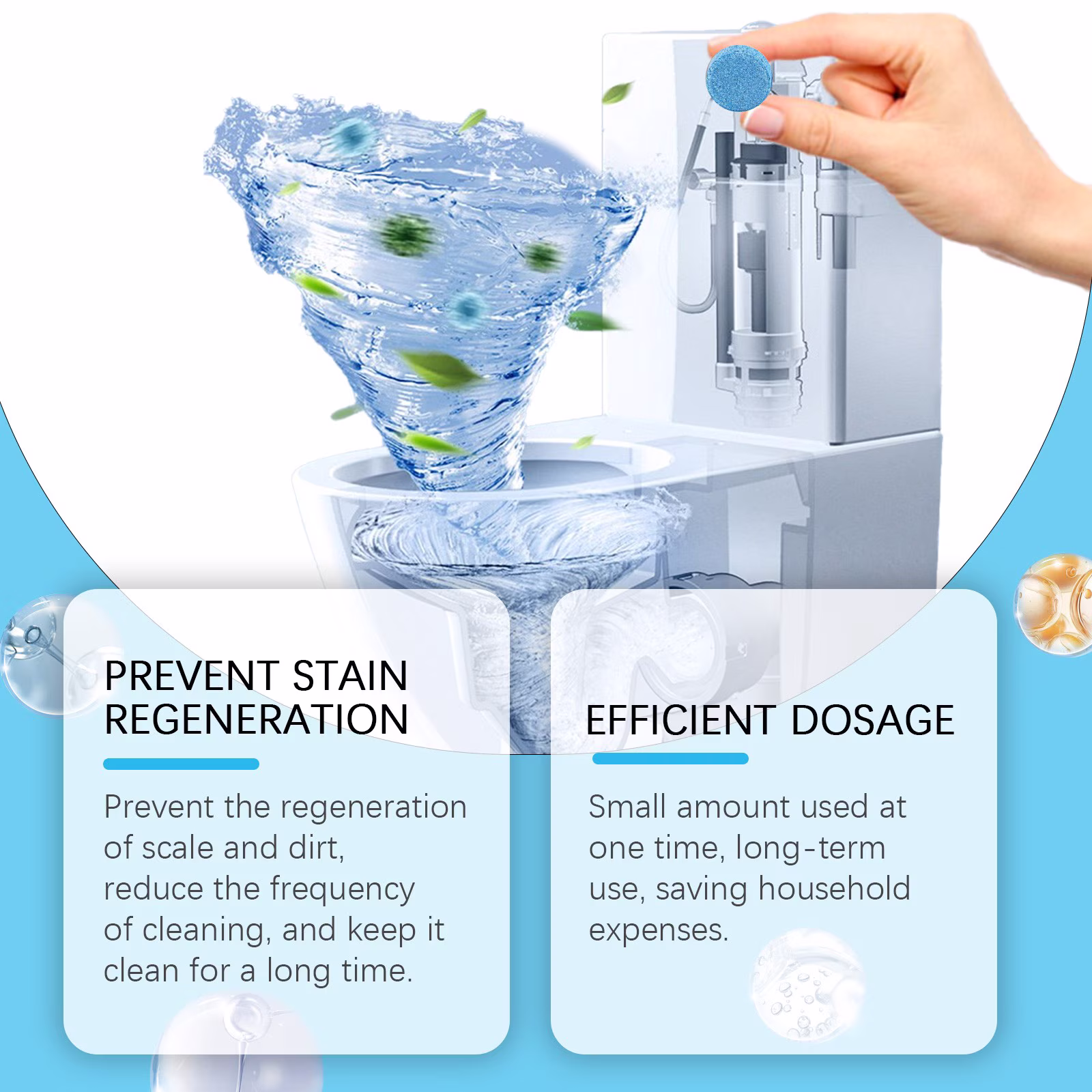 Kumdkd Toilet Bowl Cleaner Tablets, Starter Set, 6 Count, Plastic-Free, No Harsh Chemicals, Plant-Based