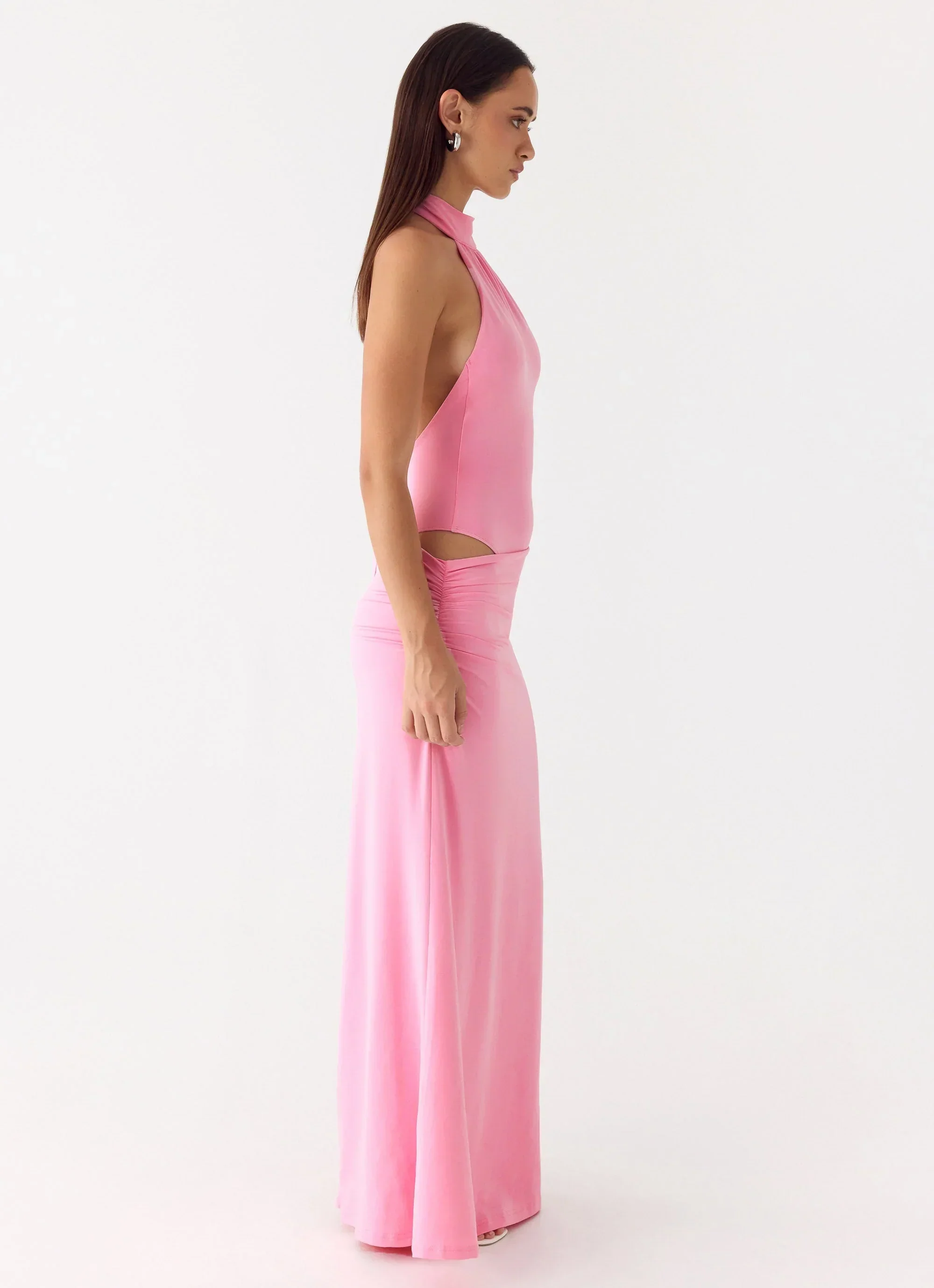 On My Way Bodysuit Maxi Dress - Pink