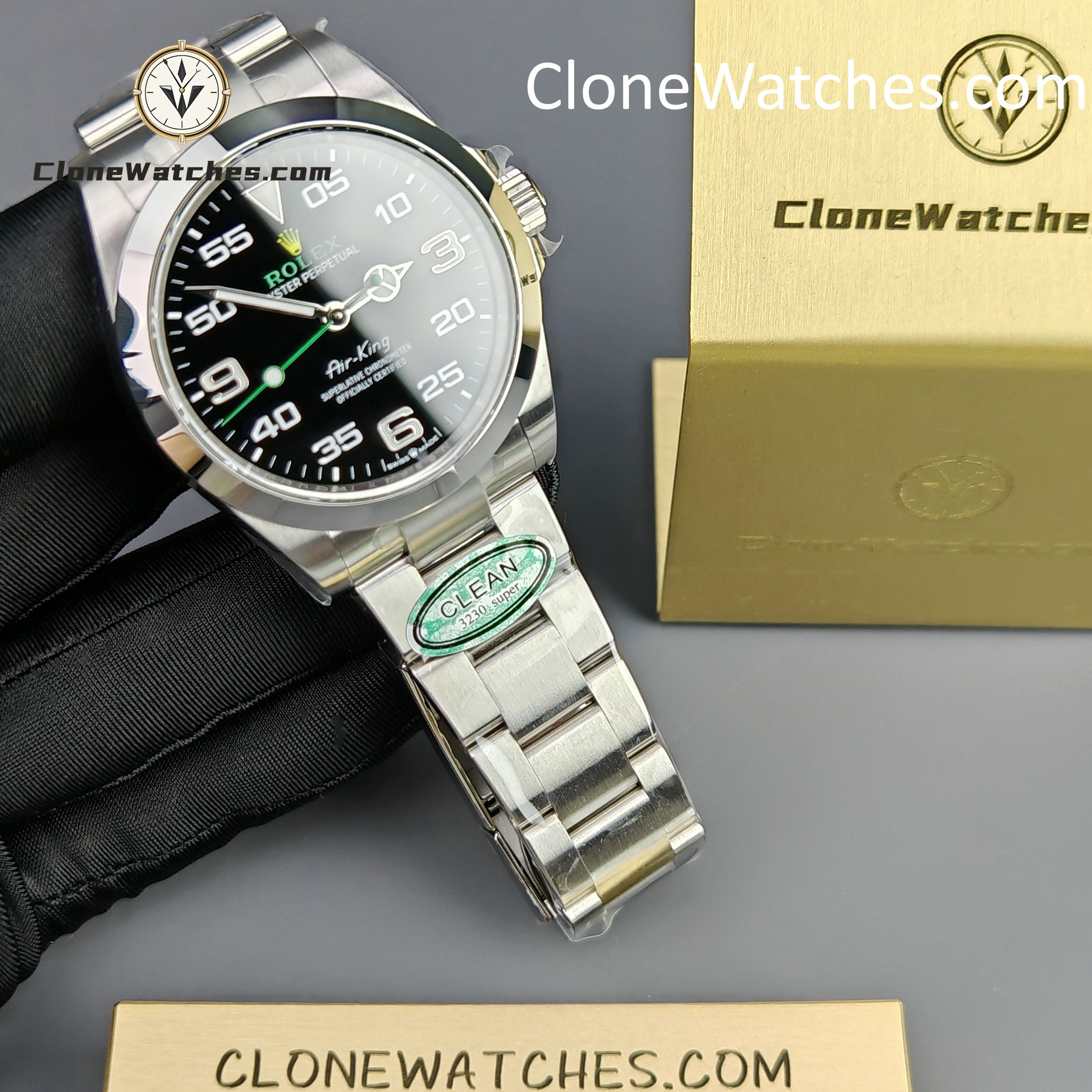 Rolex Super Clone Watches 1:1 Air king Black Dial M126900-0001 3230 Movement