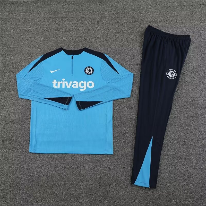 2024/25 Chelsea half-pull training suit light blue 1:1 Thai quality suit