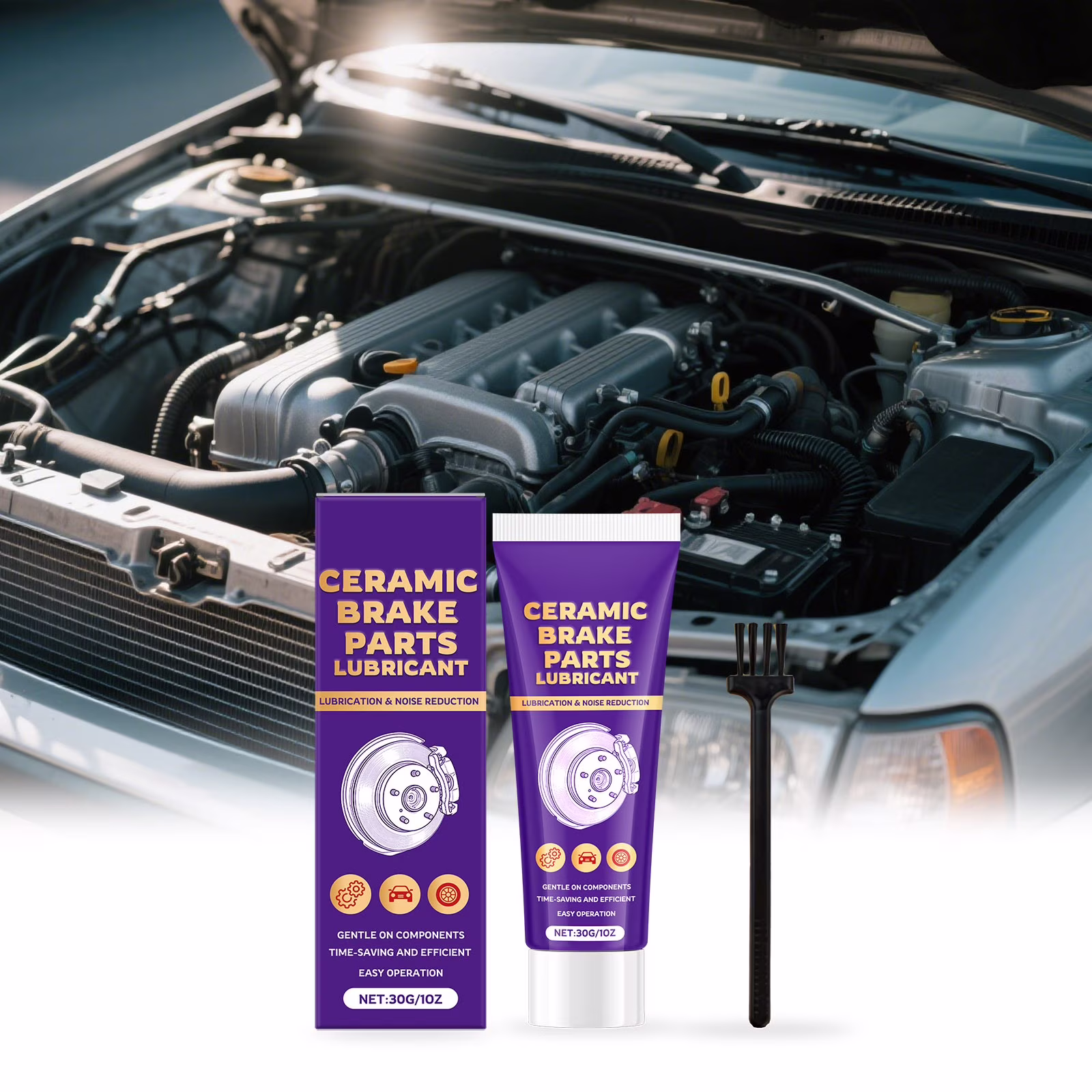 MOAOASPER Rubber Plastic Safe Brake Caliper Grease, Heavy-Duty Anti-Squeal Lubricating Paste, Professional Maintenance Fluid For Automotive Brake Component Care