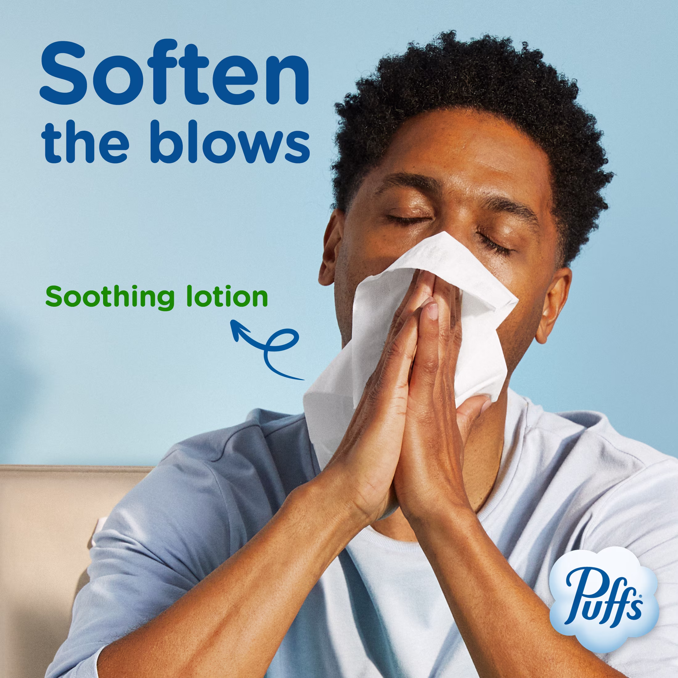 Puffs Facial Tissue Plus Lotion, 1 Rectangle Box, 124 Tissues Per Box