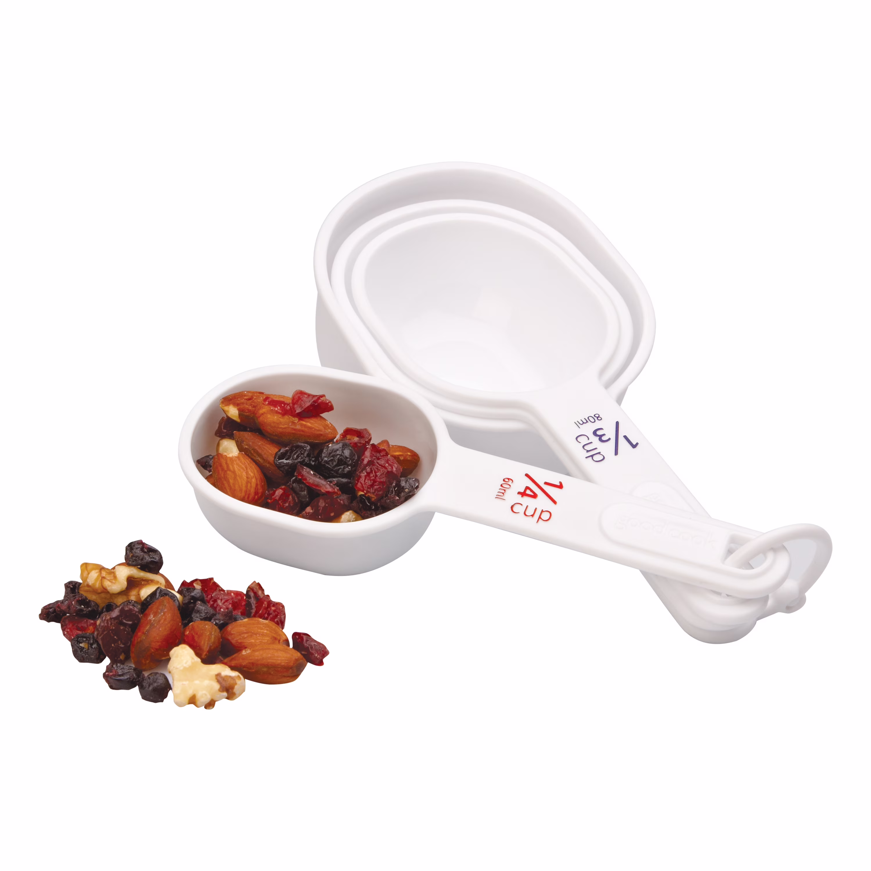 GoodCook Plastic Measuring Cup Set, White, 4-Piece