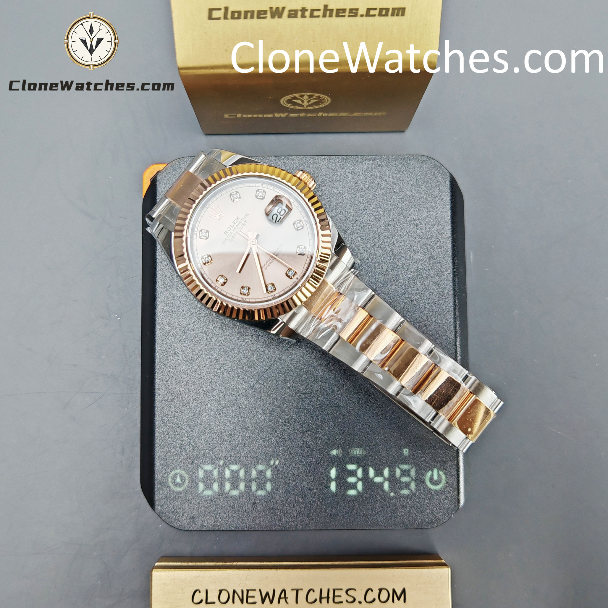 Rolex Super Clone Watches 1:1 DateJust Champagne Diamond Dial Oyster 41MM M126331-0007 3235 Movement