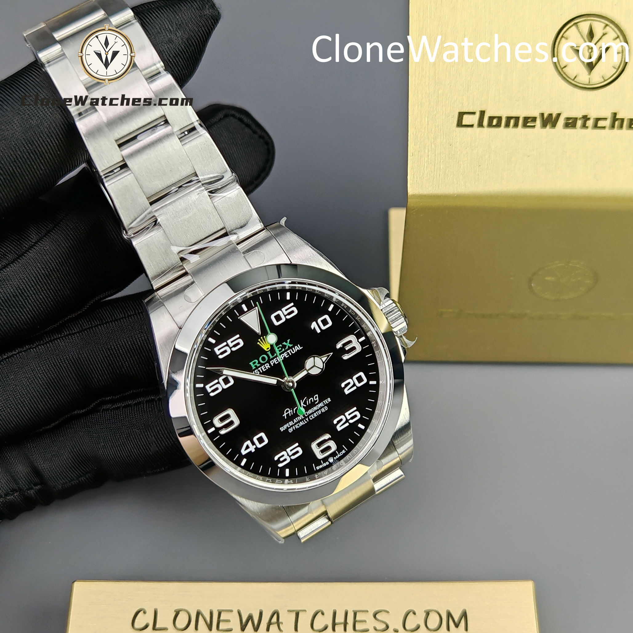 Rolex Super Clone Watches 1:1 Air king Black Dial M126900-0001 3230 Movement