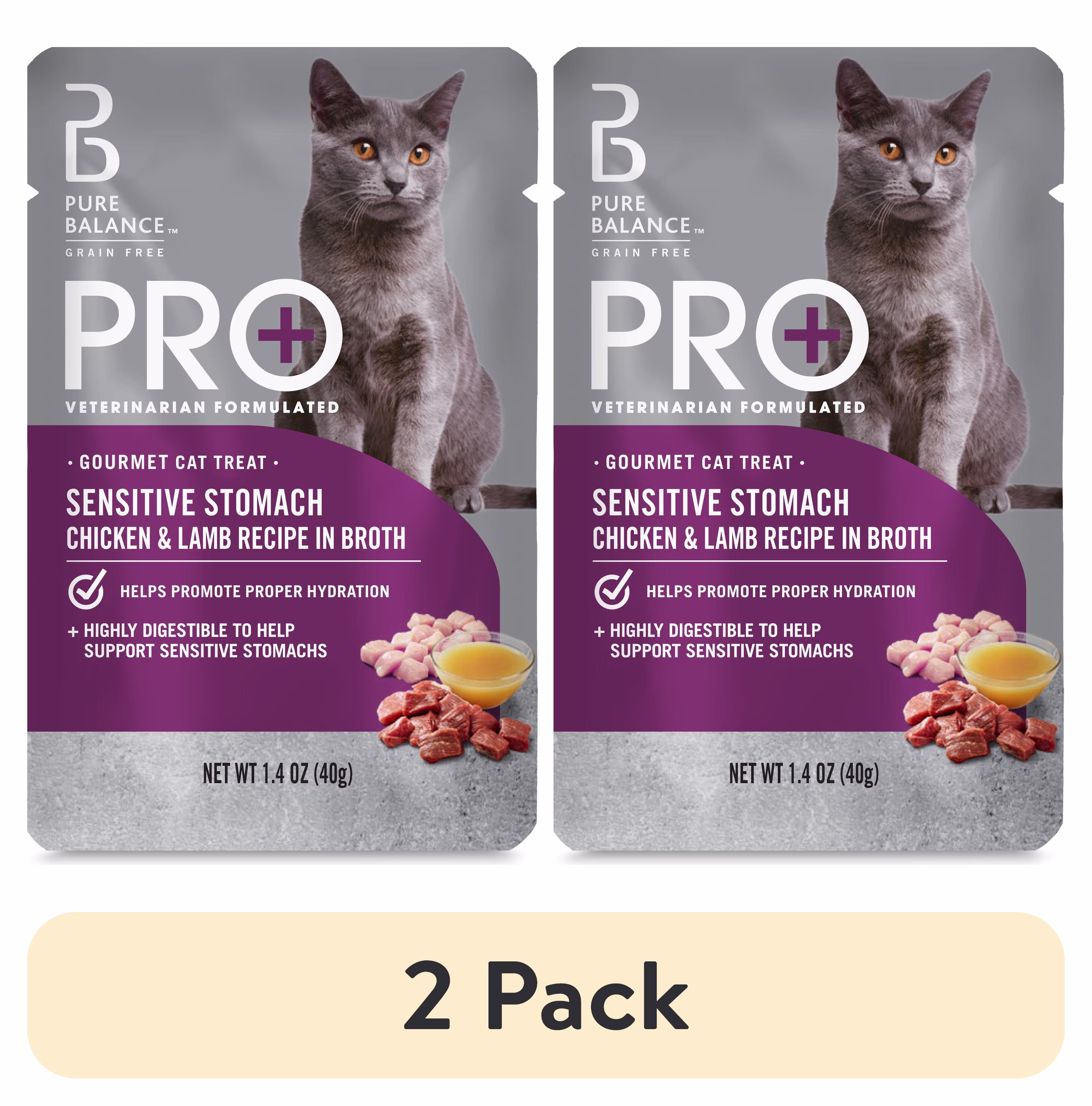 Pure Balance Pro+ Sensitive Stomach Chicken & Lamb Recipe in Broth, 1.4 oz