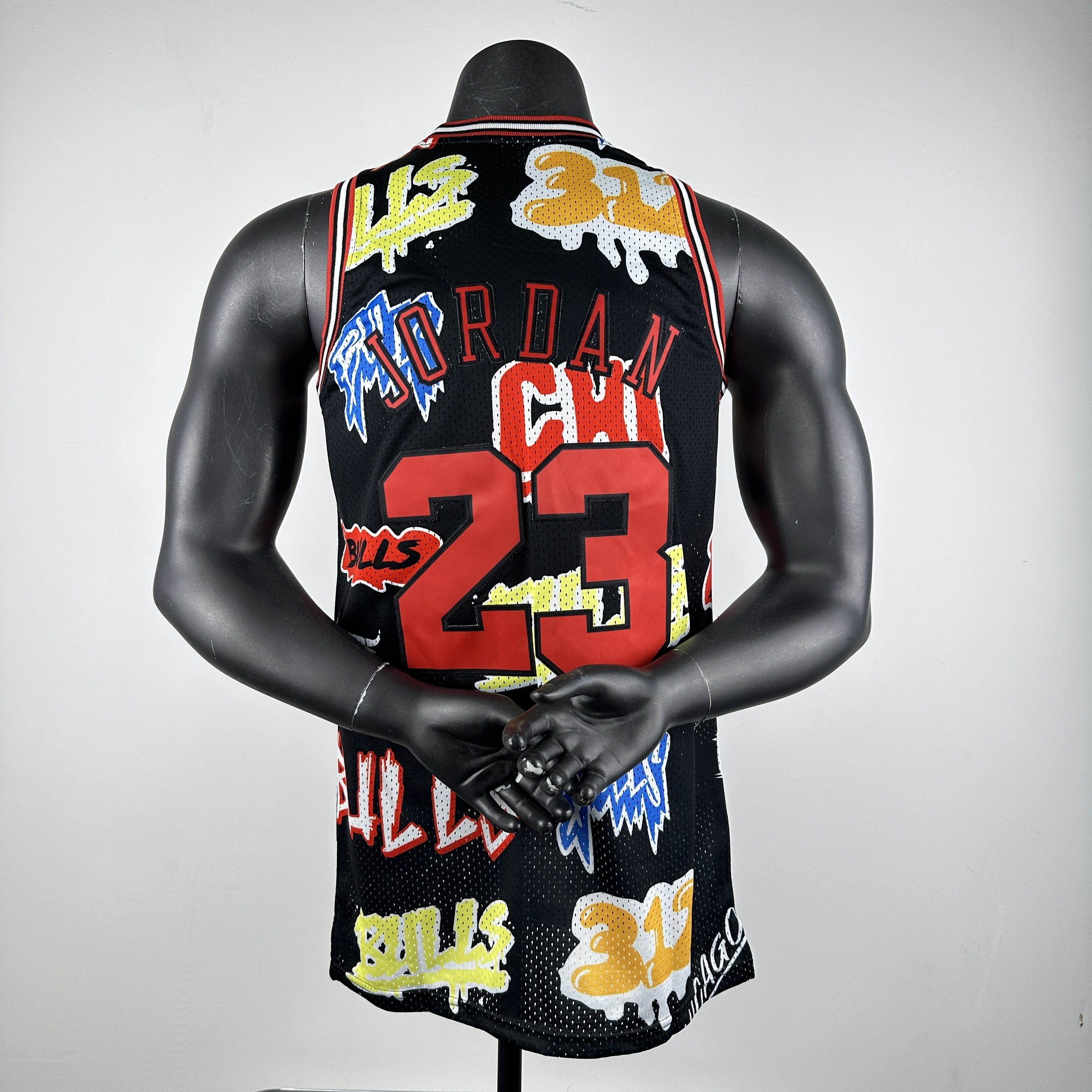 Embroidered MN retro jersey, Bulls 97/98 season, graffiti, No. 23 Jordan