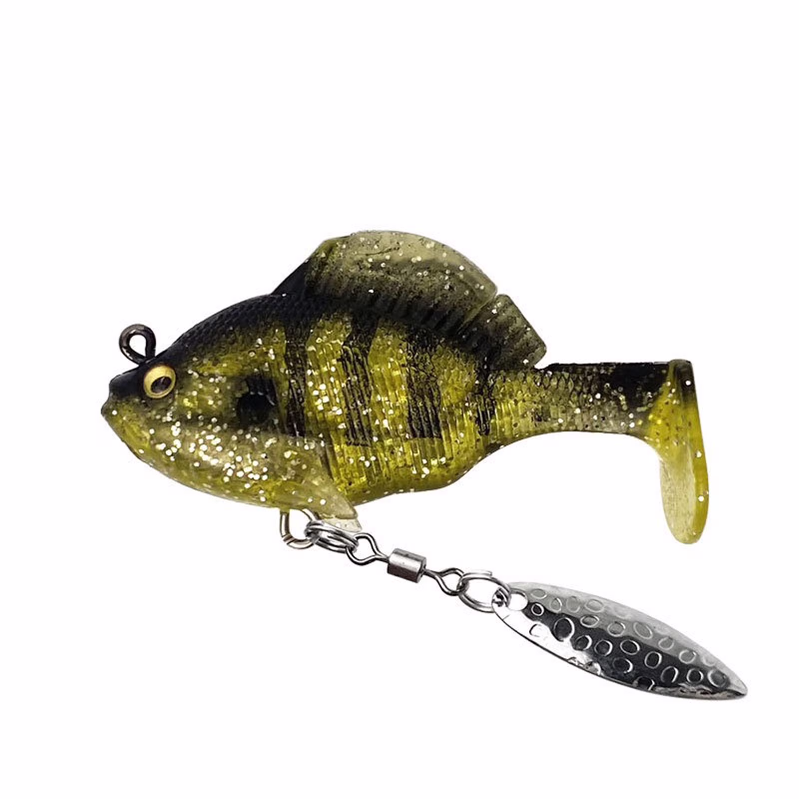 TOPRenddon Three Generations Of Jumping Fish Hollow Lead Soft Bait Hanging Bottom Rotating Sequins T-tail Lead Soft Fish Bait