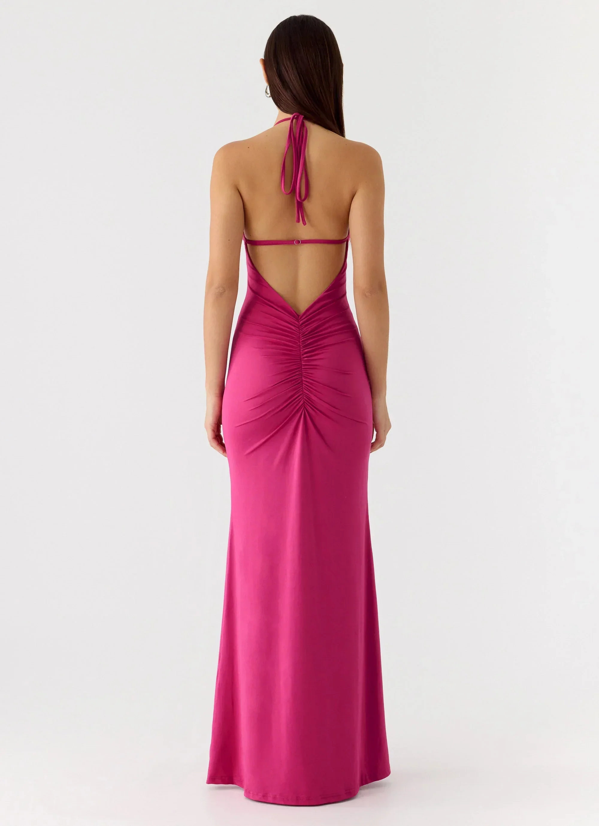 Have Your Attention Maxi Dress - Fuchsia