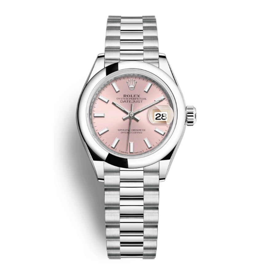 Rolex Lady-Datejust Pink Dial Automatic Platinum President Watch 279166GYRP（Lifetime free warranty+90-days replacement service & Refund!.）