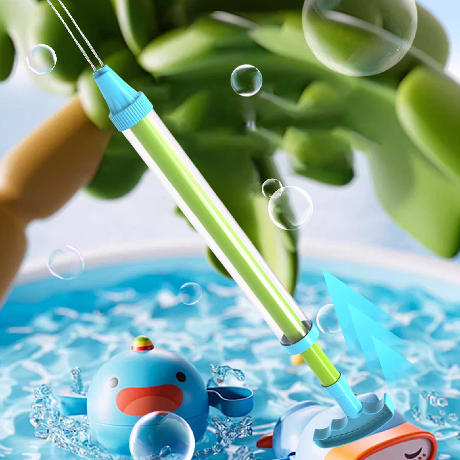 Honeeladyy 1 PC Water Blaster Soaker Gun Summer Blaster Squirt Gun Dual Spray Water Gun Pull-Out Water Gun for Outdoor Swimming Pool, Backyard, Beach Game Water Fighting Play Toy