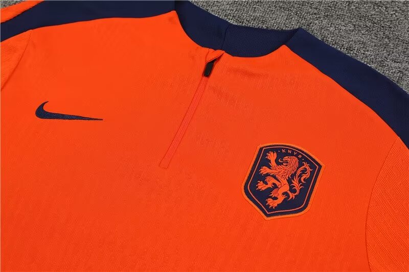 2024/25 Dutch half-pull training uniform orange 1:1 Thai quality suit