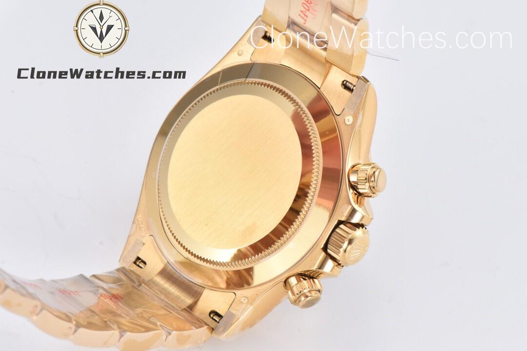 Rolex Super Clone Watches 1:1 Daytona 18K Gold Black Diamond Dial M116508-0016 4130 Movement