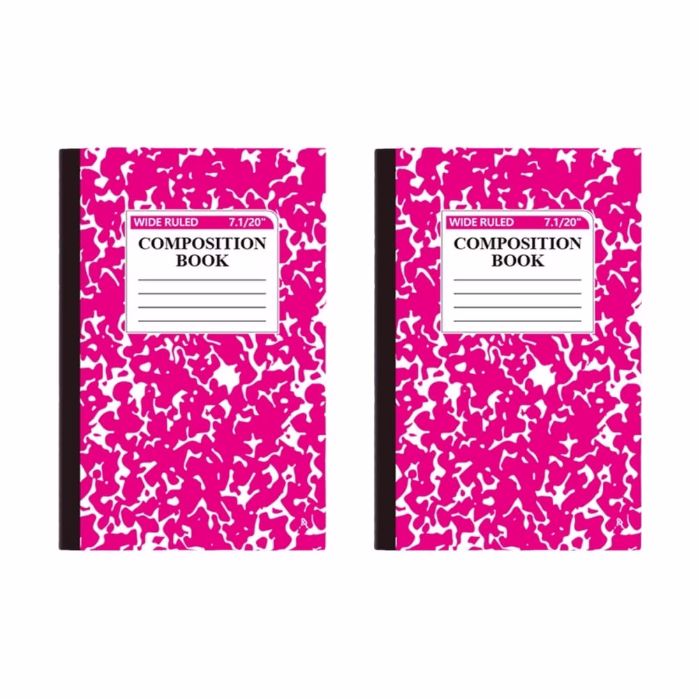 2 Pack Composition Notebook, Wide Ruled Composiion Book, Marble Composition Notebooks for Note Taking, 30 Sheets/60 Pages, 5.5