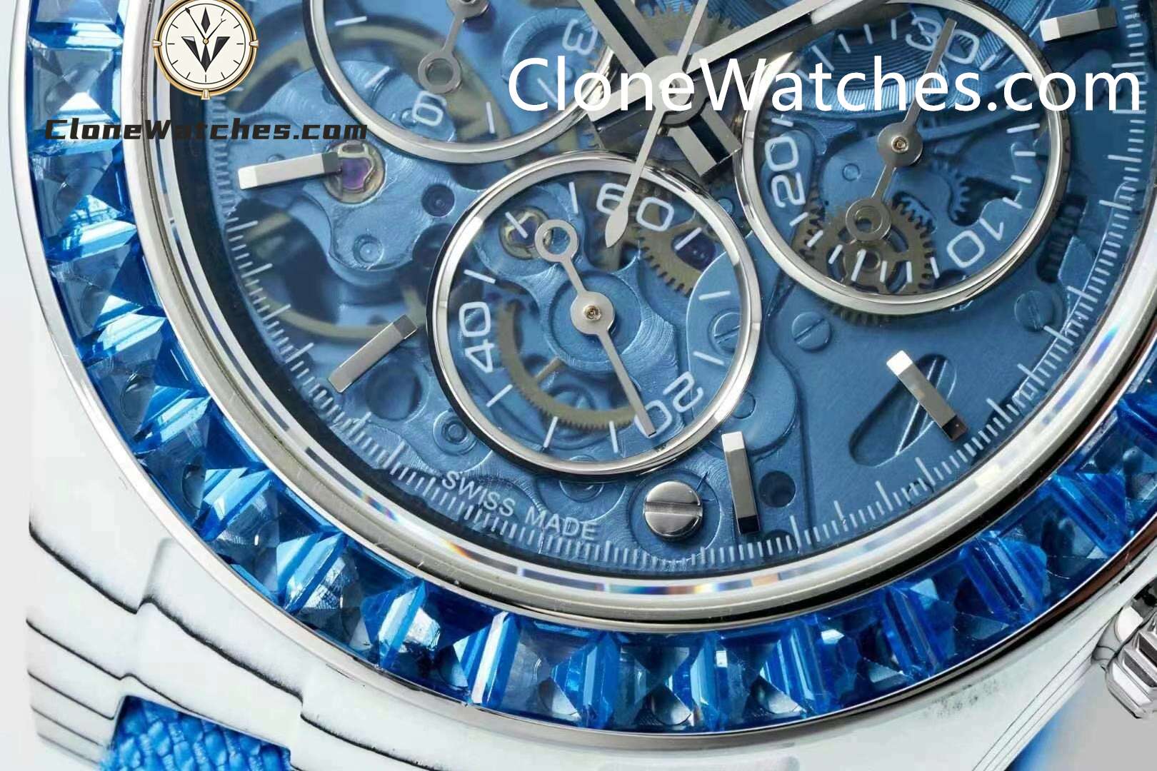 Modified Super Clone Watches 1:1 Sonic Rolex Daytona NTPT Carbon Fiber Skeleton Dial 4130 Movement