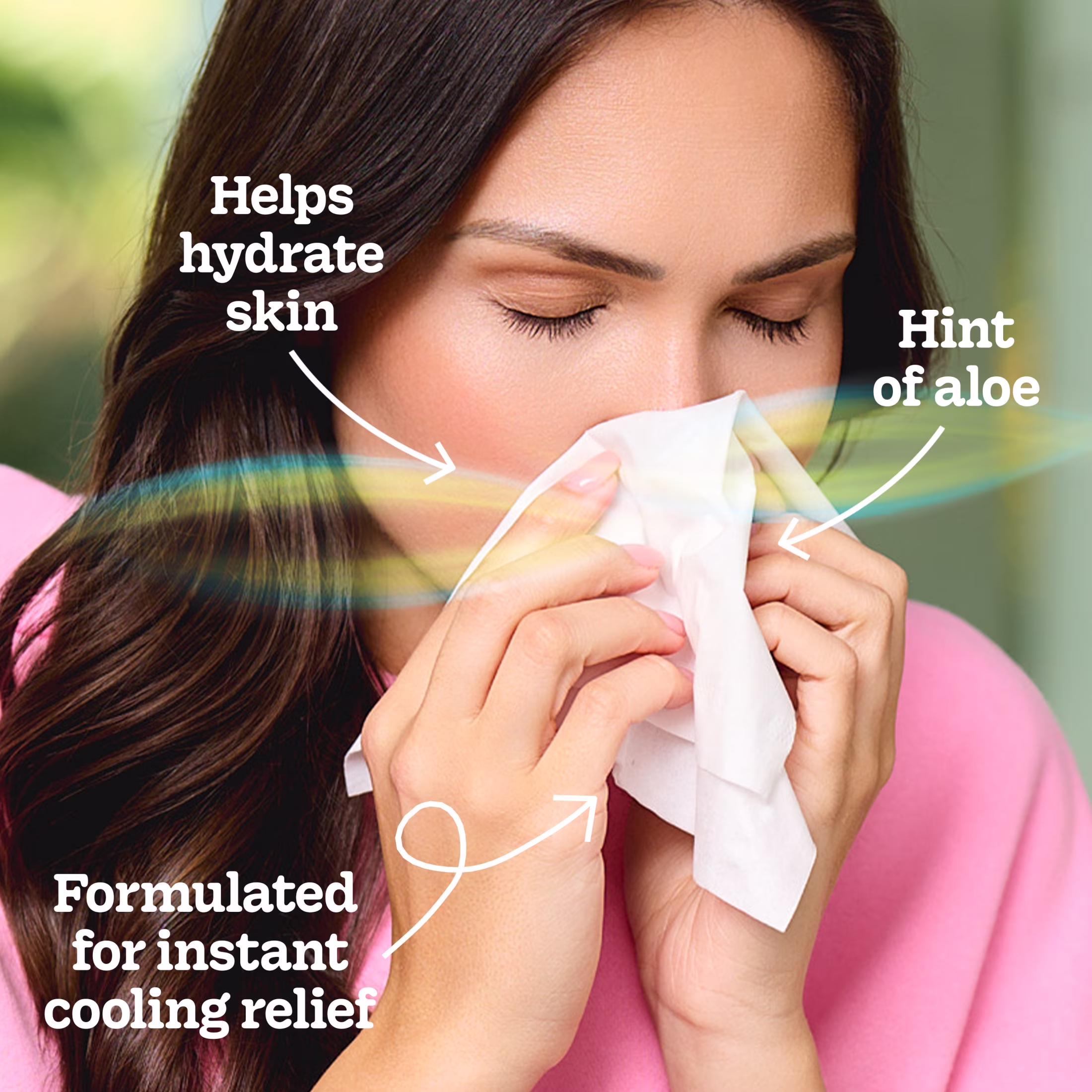Kleenex Cooling + Aloe 2-Ply Cube Box Facial Tissues, 1 Pack (50 Total Tissues)
