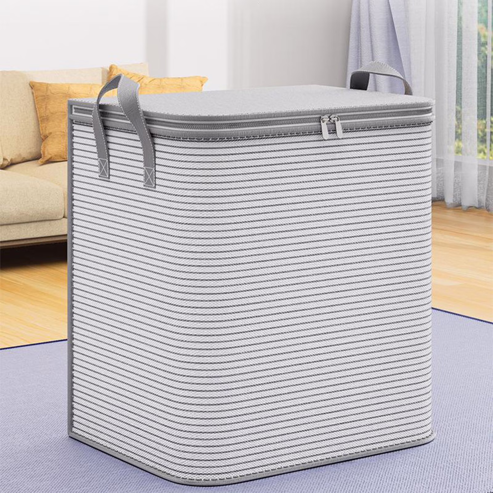 Wanfds Laundry Hamper Large Collapsible Laundry Baskets, Freestanding Waterproof Clothes Hamper Storage Basket with Easy Carry Extended Handles for Clothes Laundry Room Bedroom College Dorm(Xl)