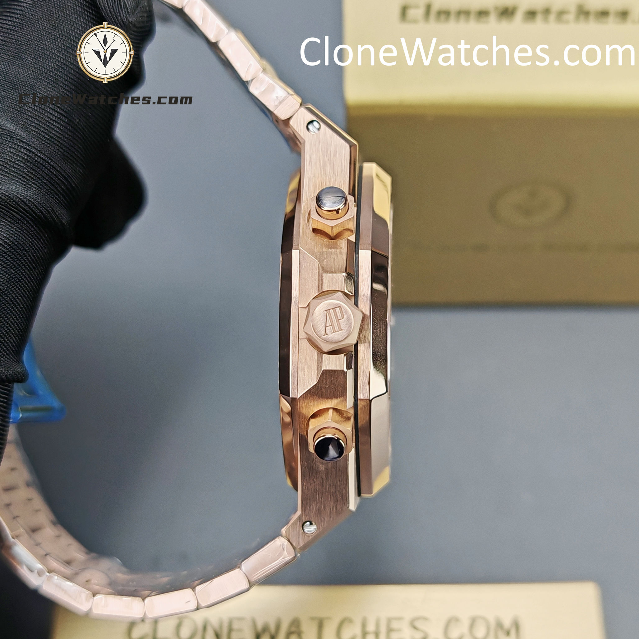 Audemars Piguet Super Clone Watches 1:1 Royal Oak Rose Gold 26240 Green Dial