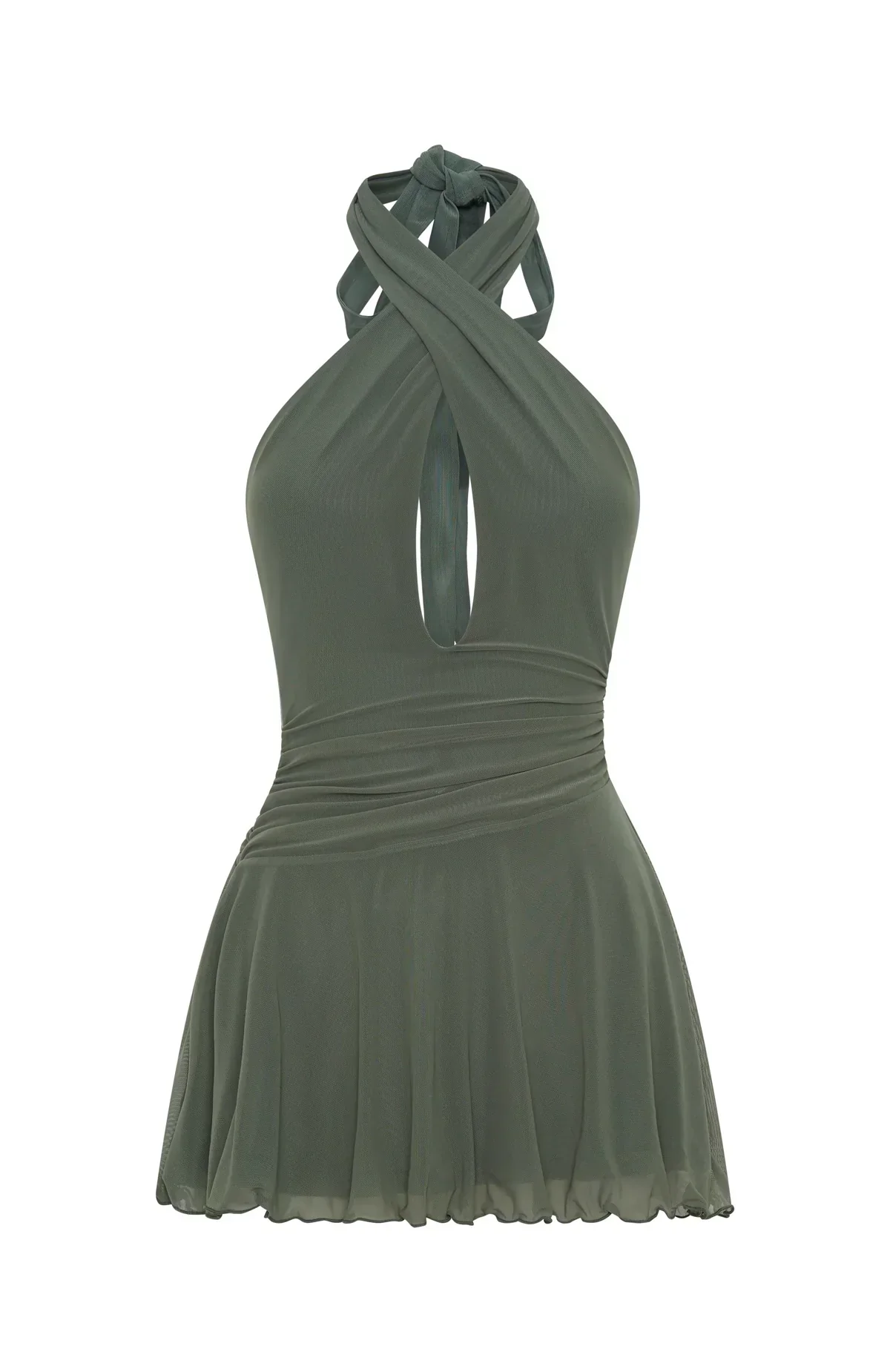 Golden Nights Mini Dress Olive