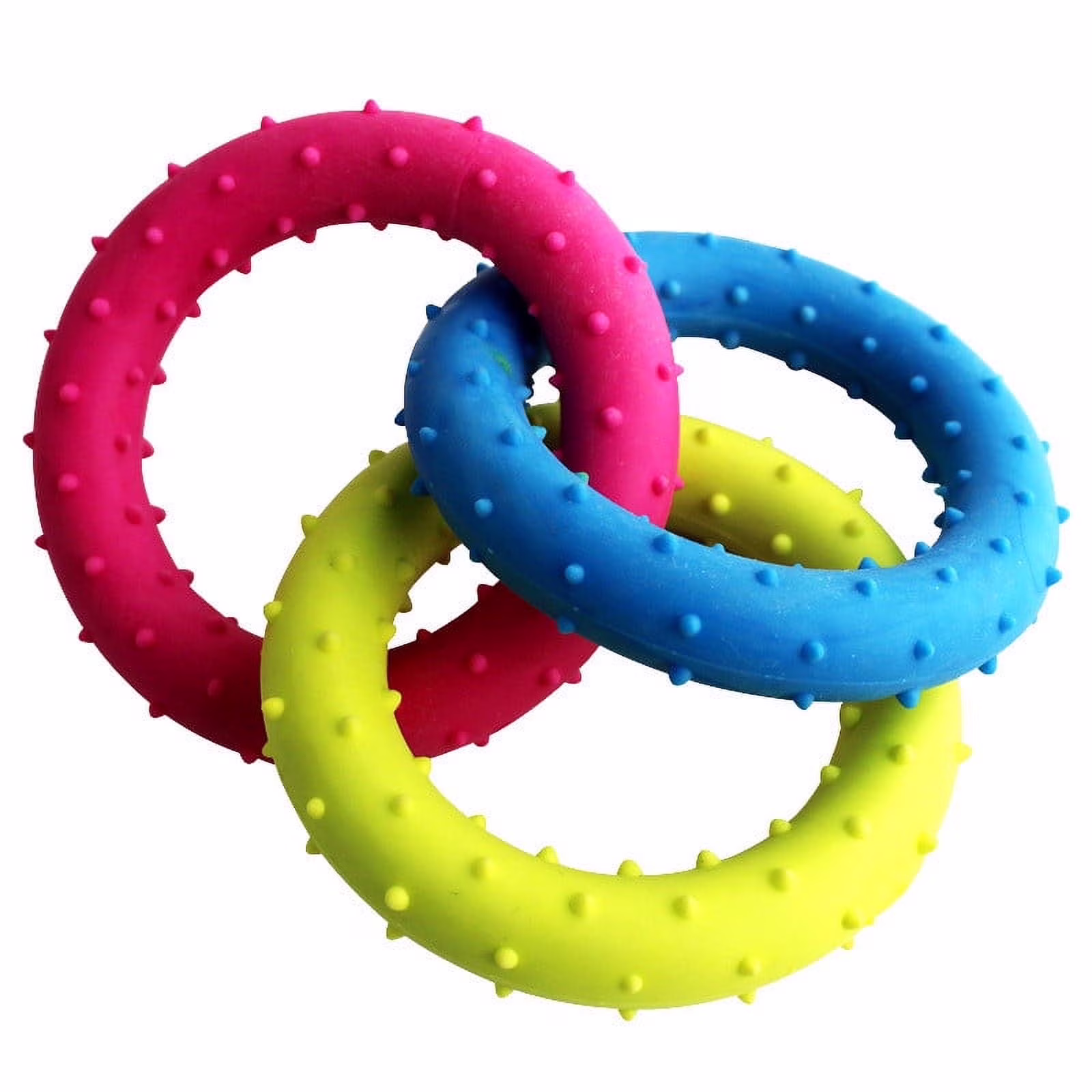 Darzheoy Rubber 3-Ring Tug Dog Toy, Pull Toy for Training and Teeth Cleaning, Interactive Tug of War Dog Chew Toy for Aggressive Chewers, Outdoor Puppy Ring Toy for Dogs