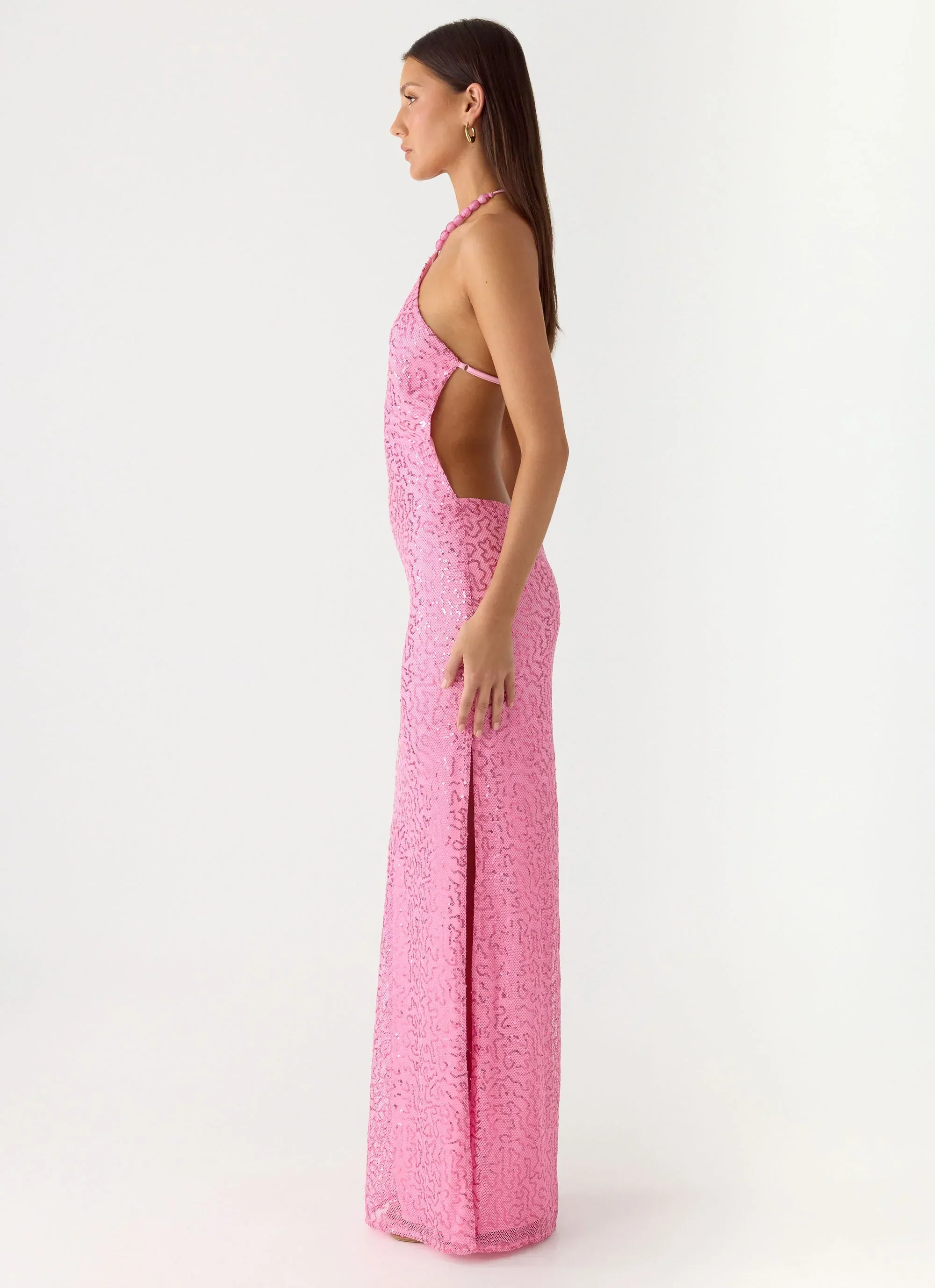 Lorenz Sequin Maxi Dress - Pink