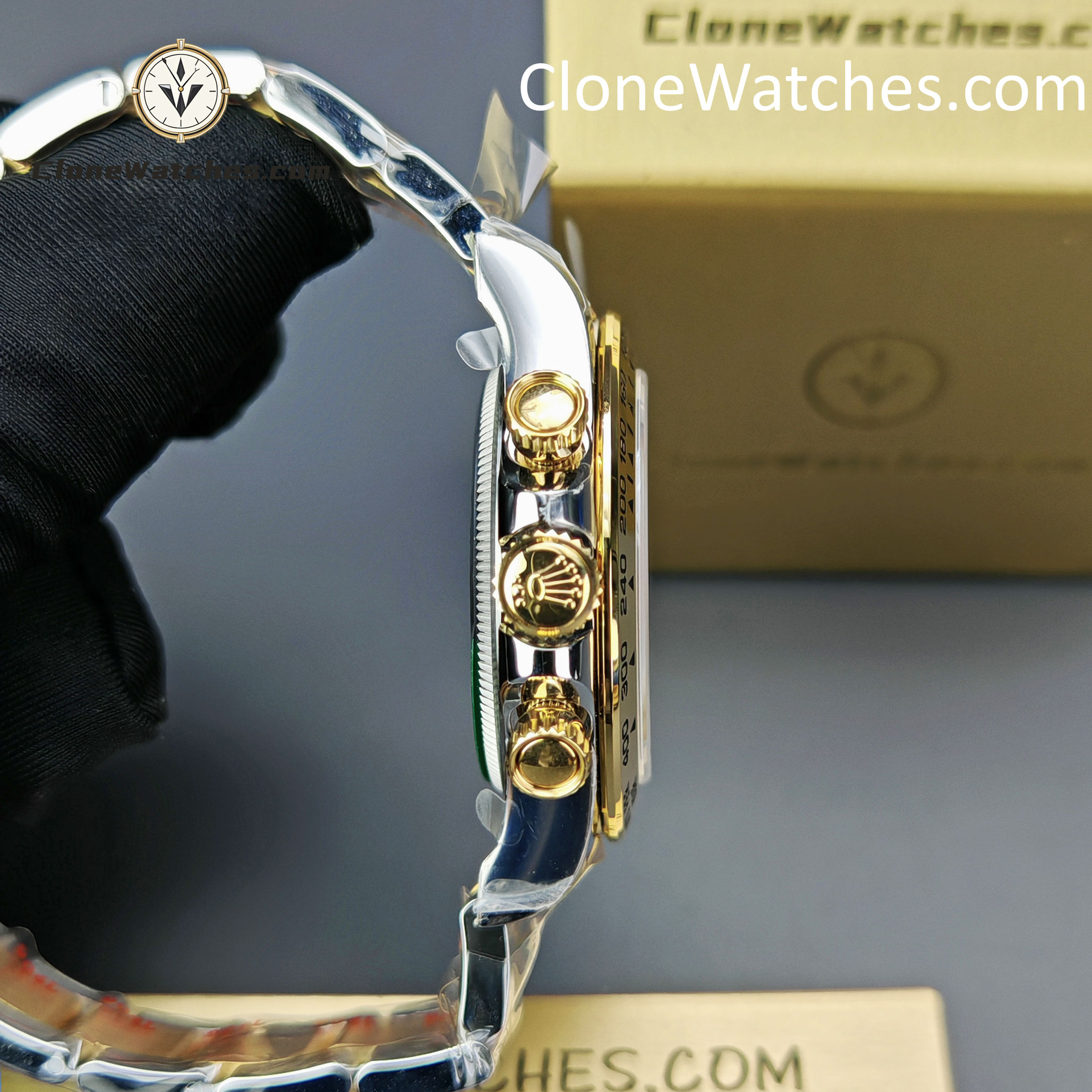 Rolex Super Clone Watches 1:1 Daytona 18k Gold Black Dial M126503-0003 4131 Movement