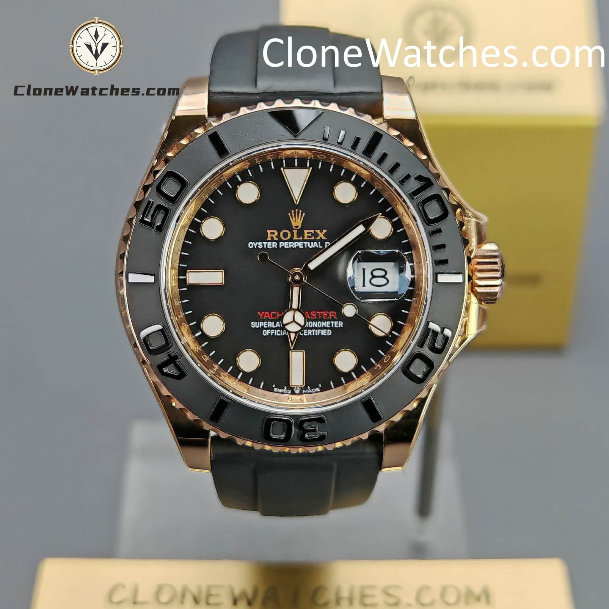 Rolex Super Clone Watches 1:1 Yacht Master 18k Rose Gold m126655-0002 3235 Movement