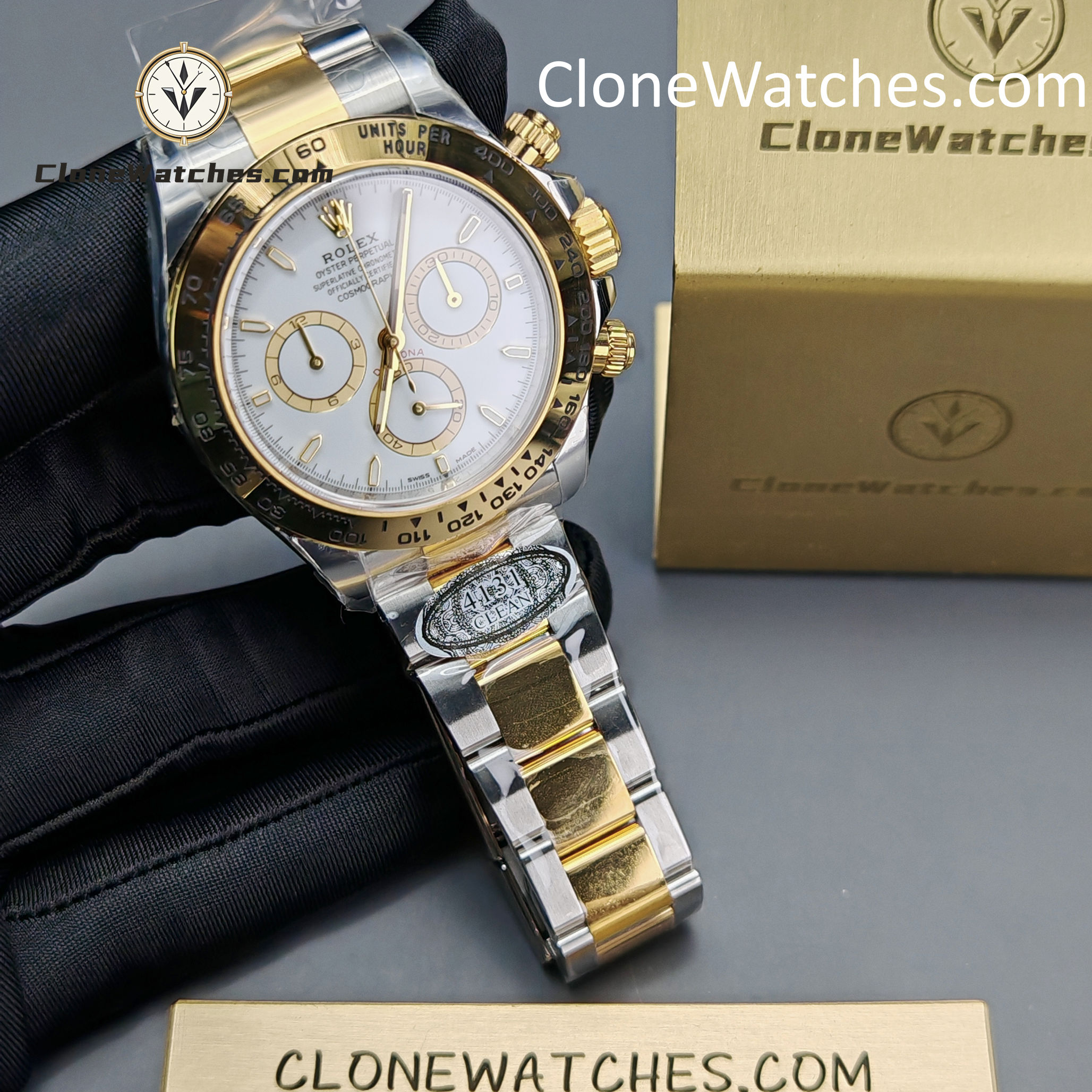 Rolex Super Clone 1:1 Daytona 18k gold m126503-0001 White Dial 4131 movement