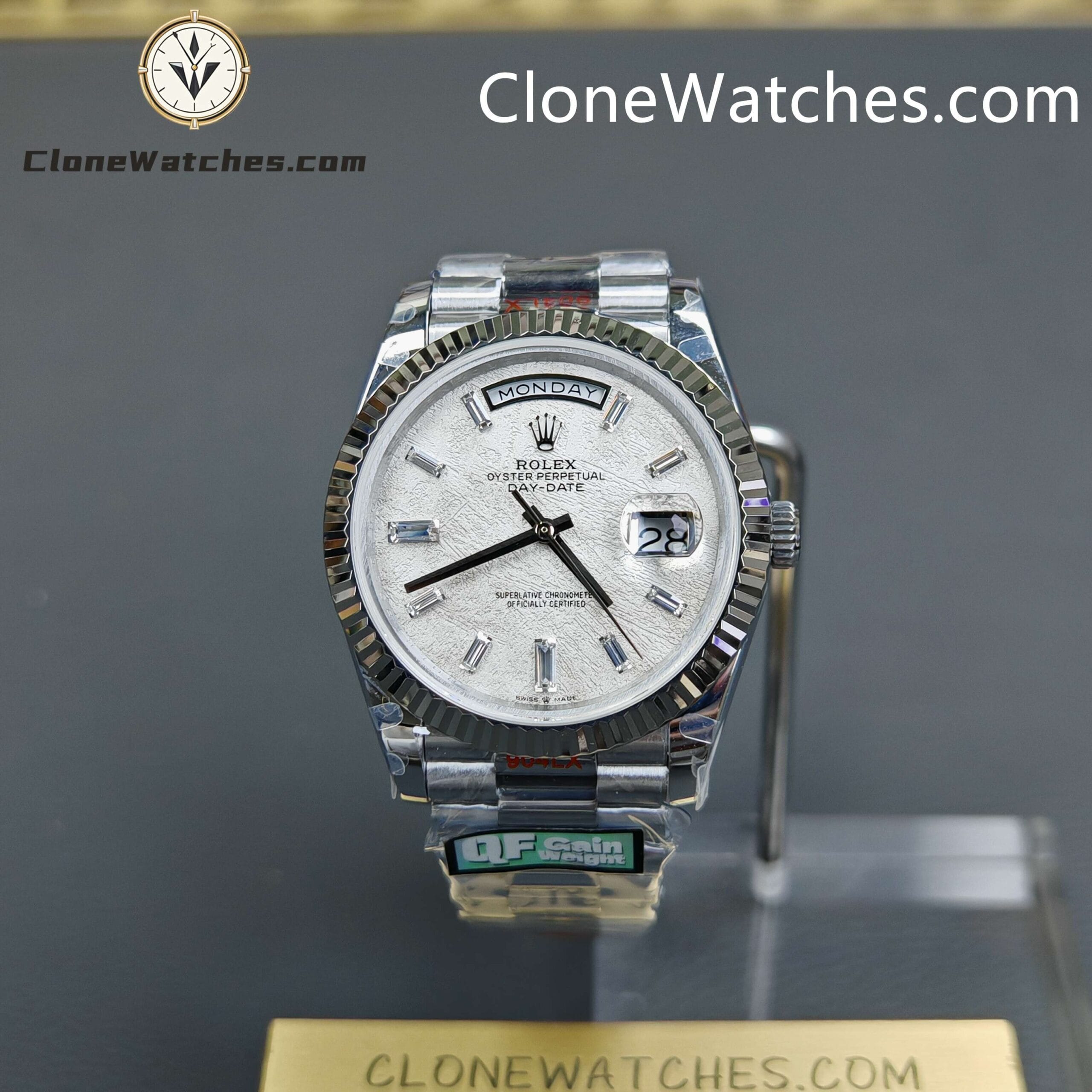 Rolex Super Clone Watches 1:1 Day Date White Dial 40mm m228239-0055 3255 Movement