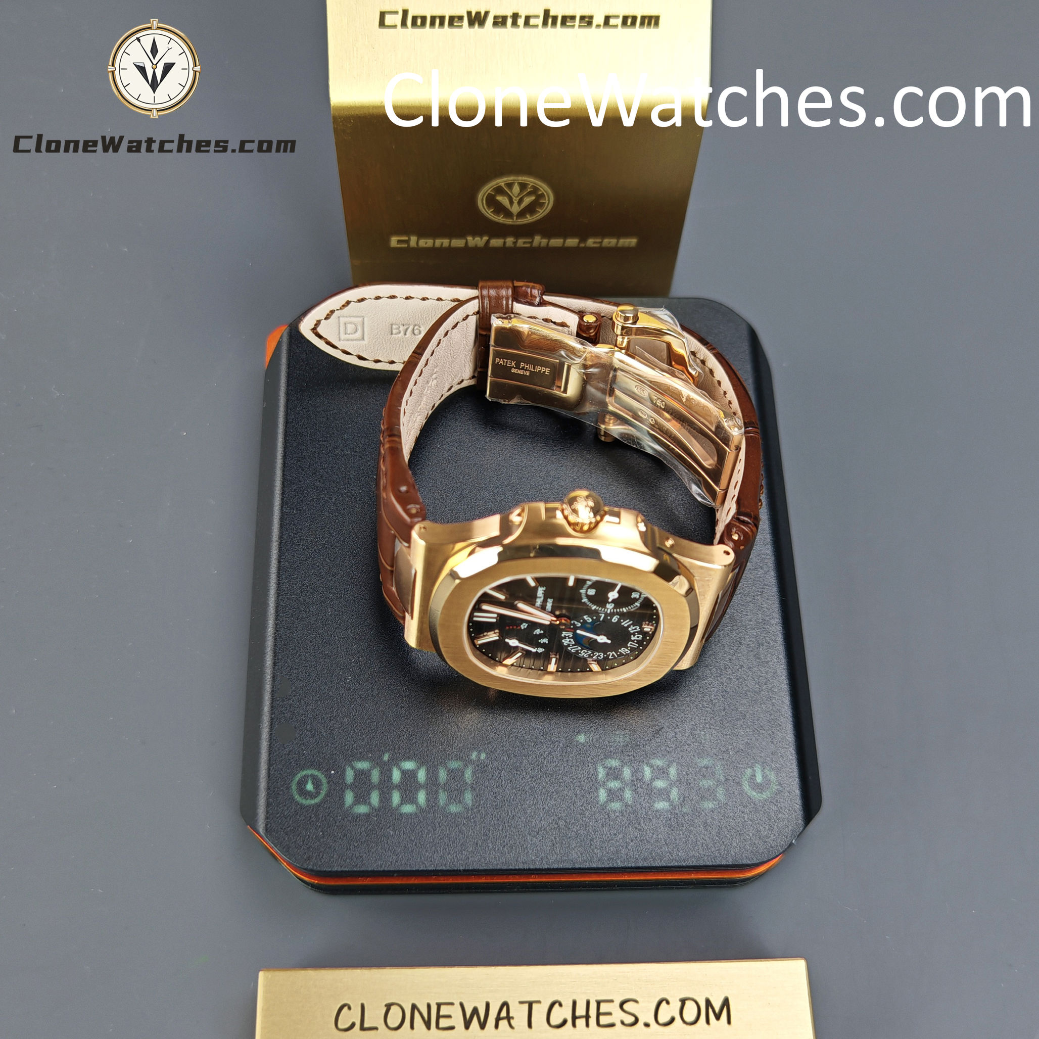 Patek Philippe Super Clone Watches 1:1 Nautilus 5712 Grey Dial Brown Leather Strap