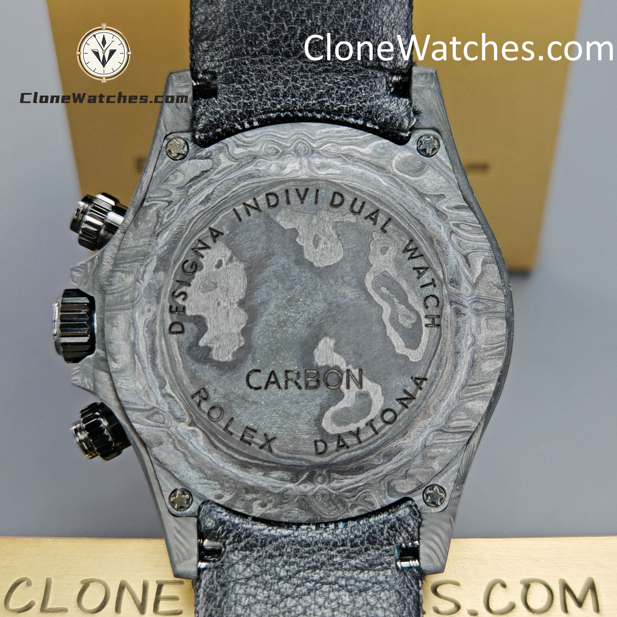 Rolex Super Clone Watches 1:1 Skeleton Daytona Carbon NTPT DIW 4130 Movement