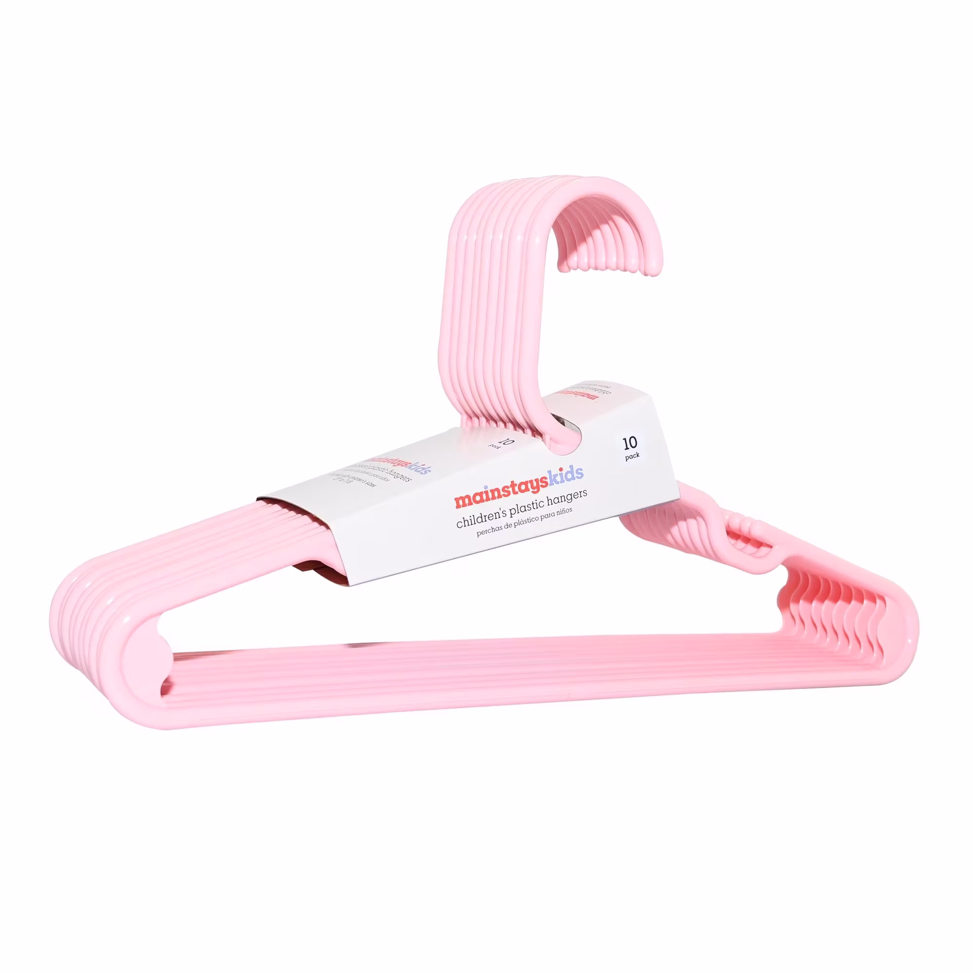 Mainstays Kids Pink Plastic Clothing Hangers, 10 Pack