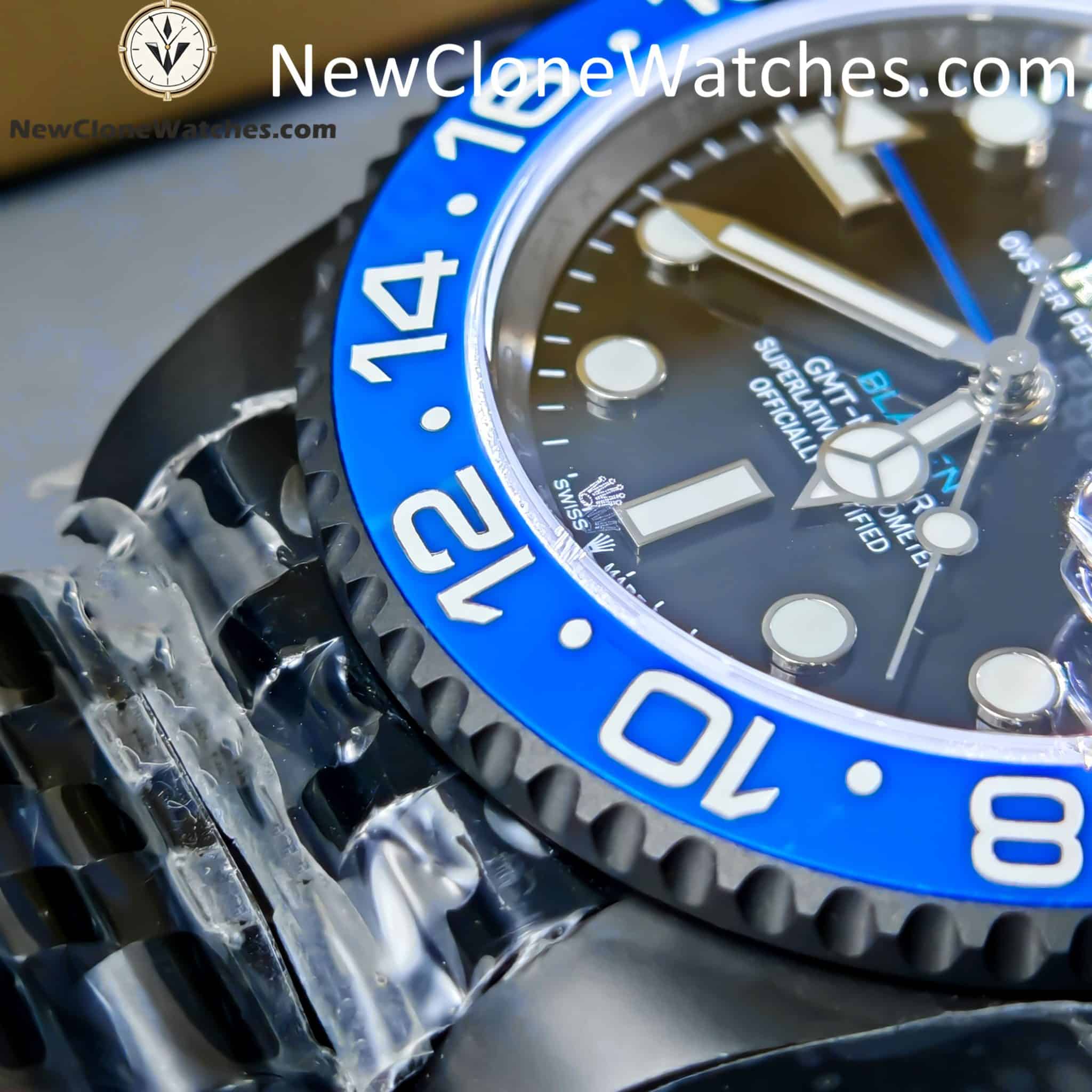 Modified Super Clone Watches 1:1 Rolex BATMAN GMT Master Black Dial 3285 Movement