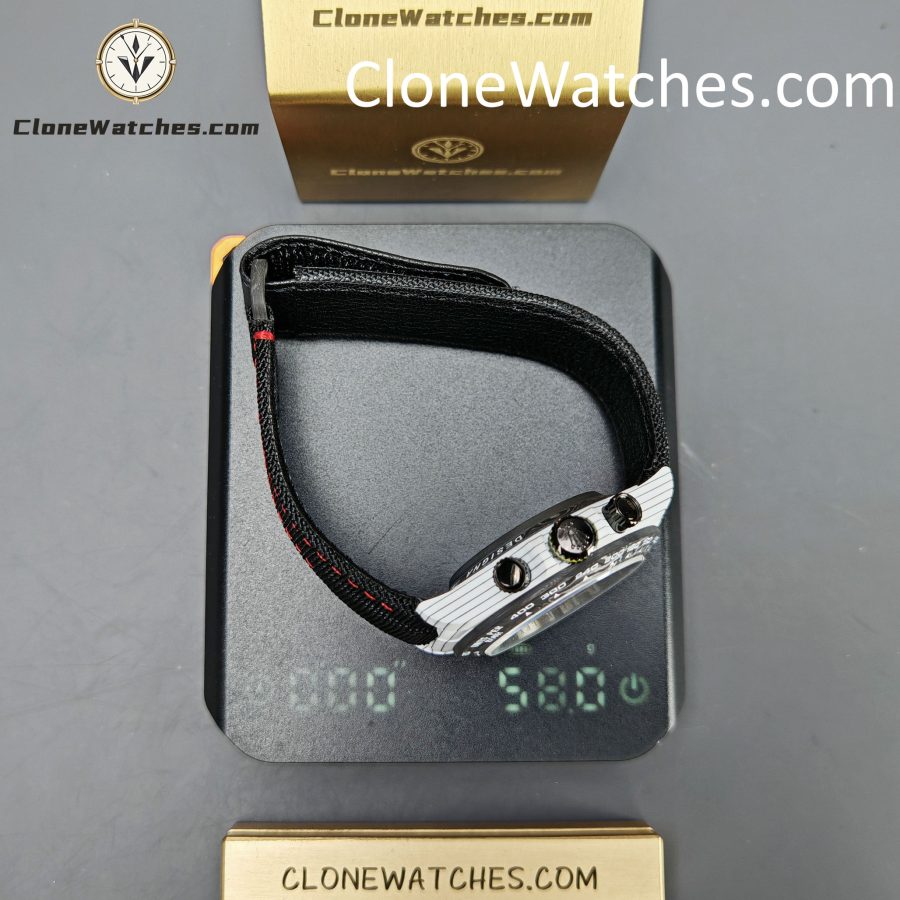 Modified Super Clone Watches 1:1 DiW Rolex Daytona CarboQuartz 4130 Movement Black Strap