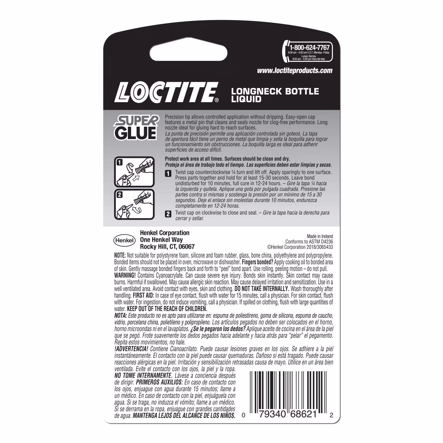 Loctite Super Glue Liquid Longneck Bottle, Pack of 1, Clear 0.18 oz Bottle