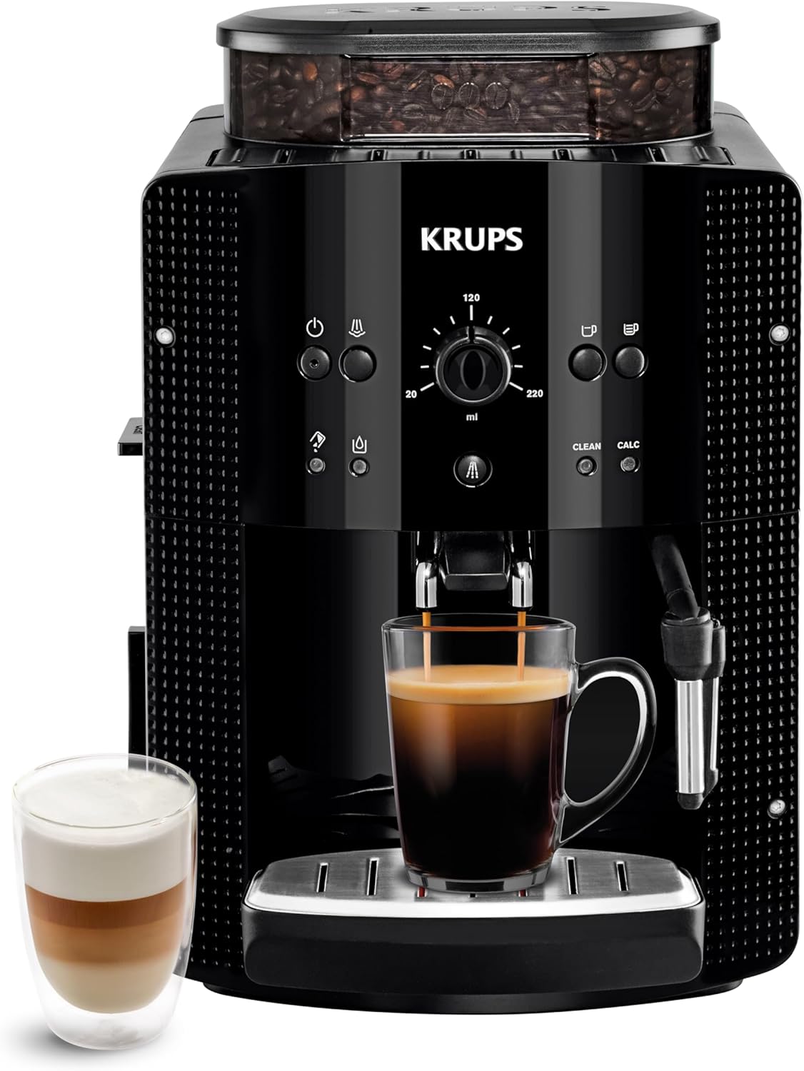Machine café grains expresso 2 tasses buse vapeur nettoyage automatique