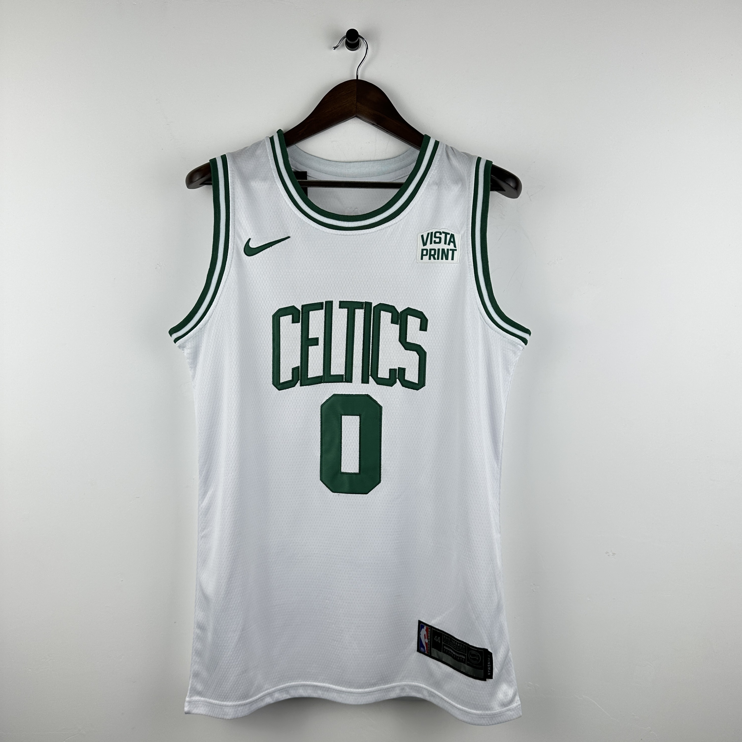 Embroidered Celtics White No. 0 Tatum
