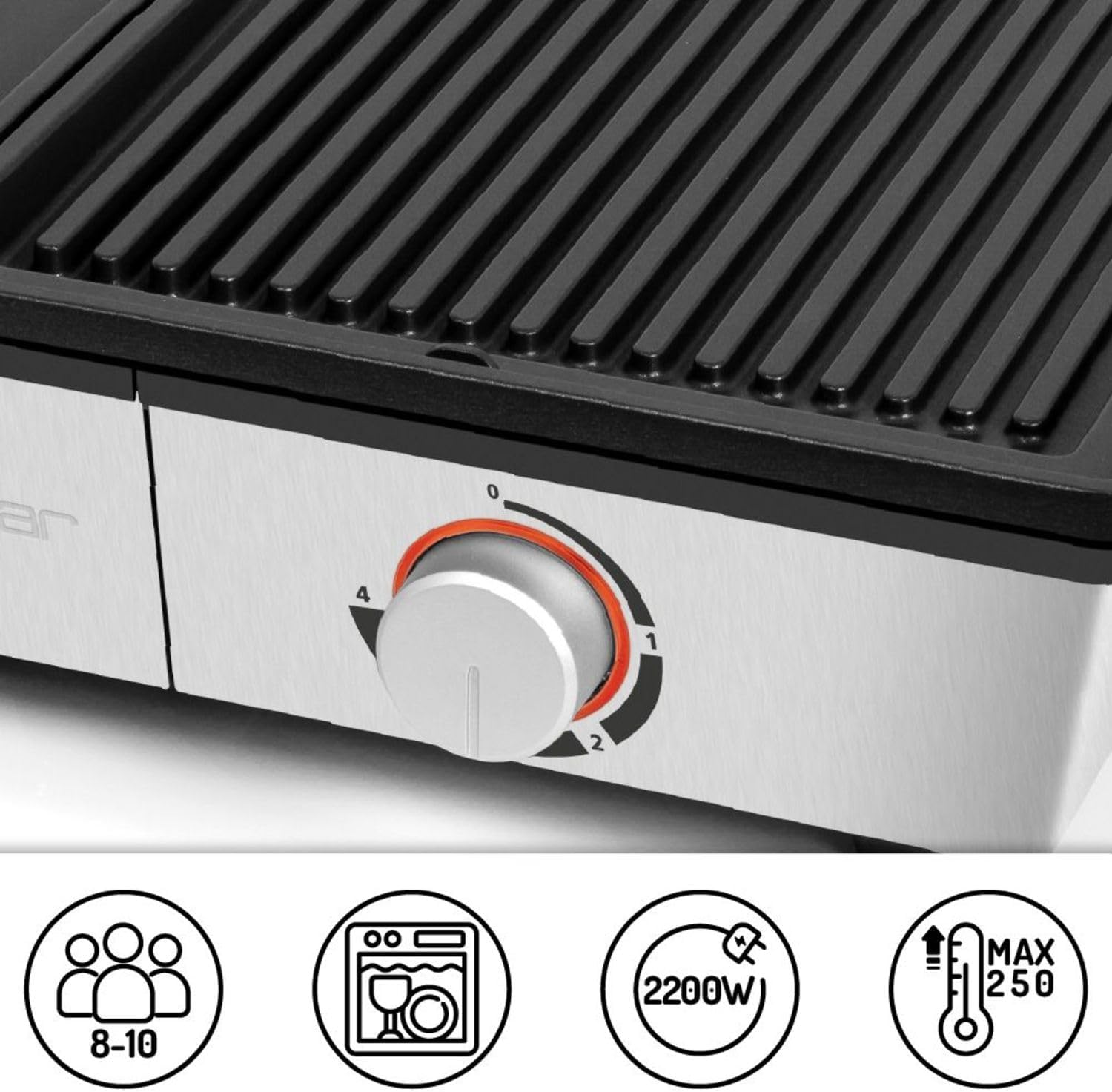 Plancha grill bi zone 1910 cm² plaques inclinées thermostats indépendants inox