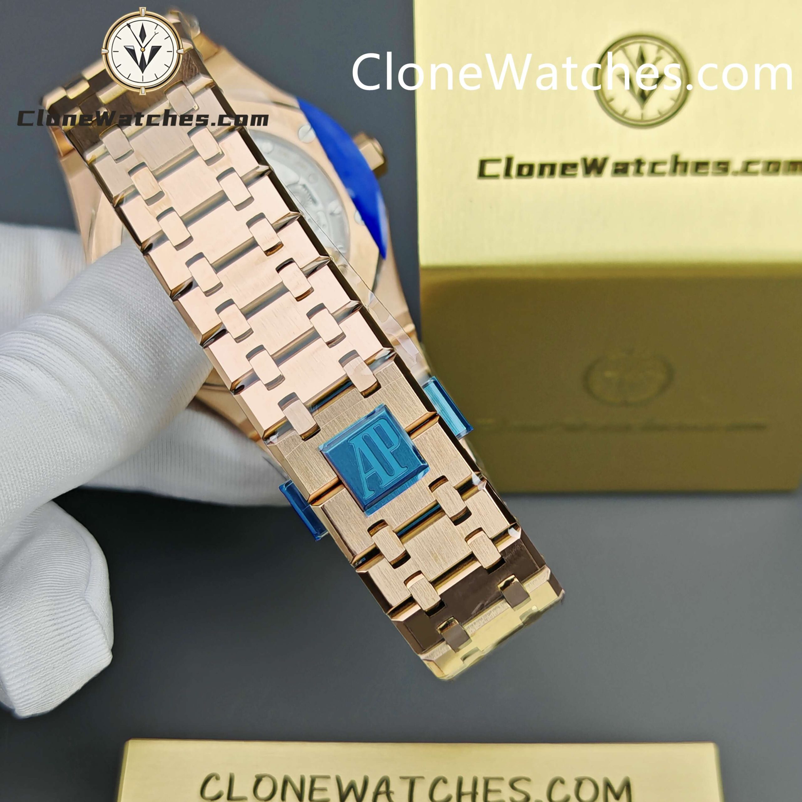 Audemars Piguet Super Clone Watches 1:1 Royal Oak 15510 Rose Gold Blue Dial 41MM