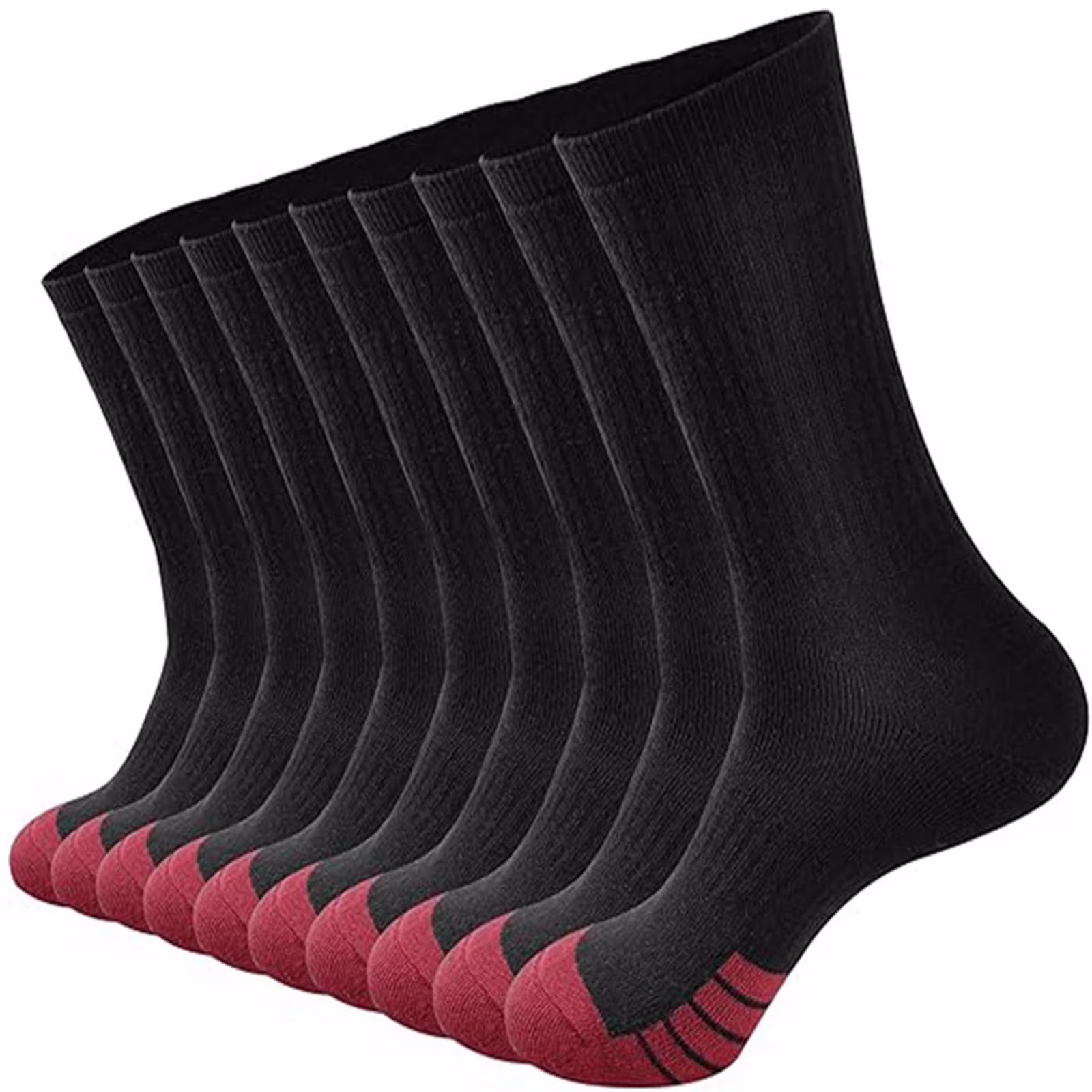 YYYTop Socks for Men Size 13-15, Dress Socks 5 Pairs Men's Casual Solid Color Sweat-Absorbing Breathable Outdoor Socks for Sports Slipper Socks with Grippers Red Holiday Clothing